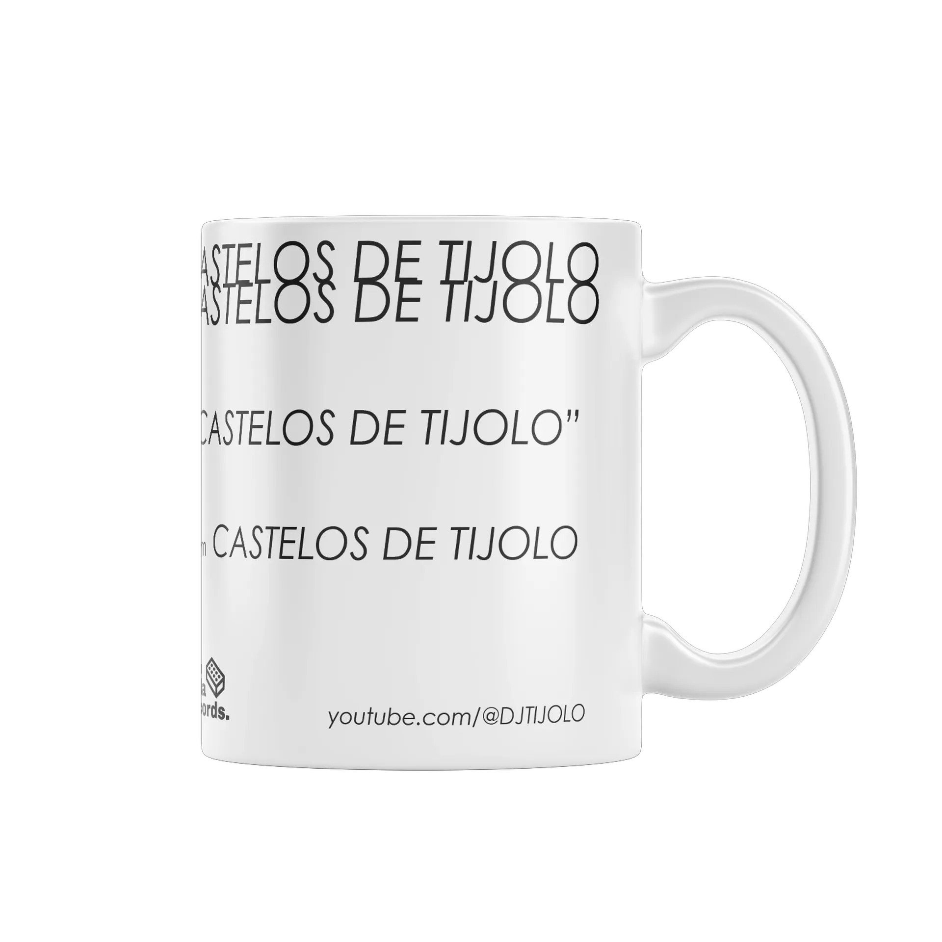 Caneca Castelos de Tijolo - Fundo Branco de DJ TIJOLO — imagem 3 de 4