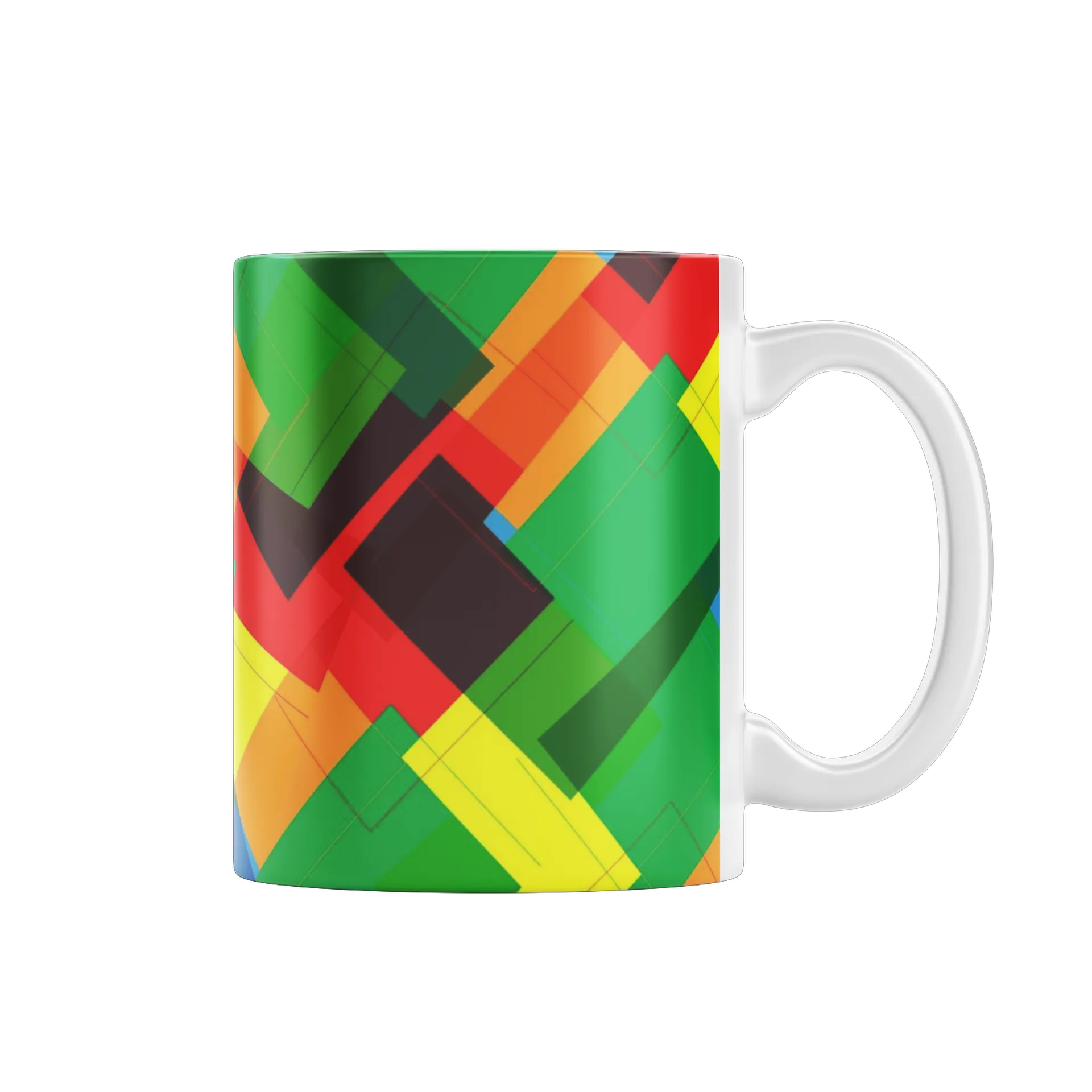 Caneca Porcelana Estampa Abstrata Colorida 325ml - Imagem 1