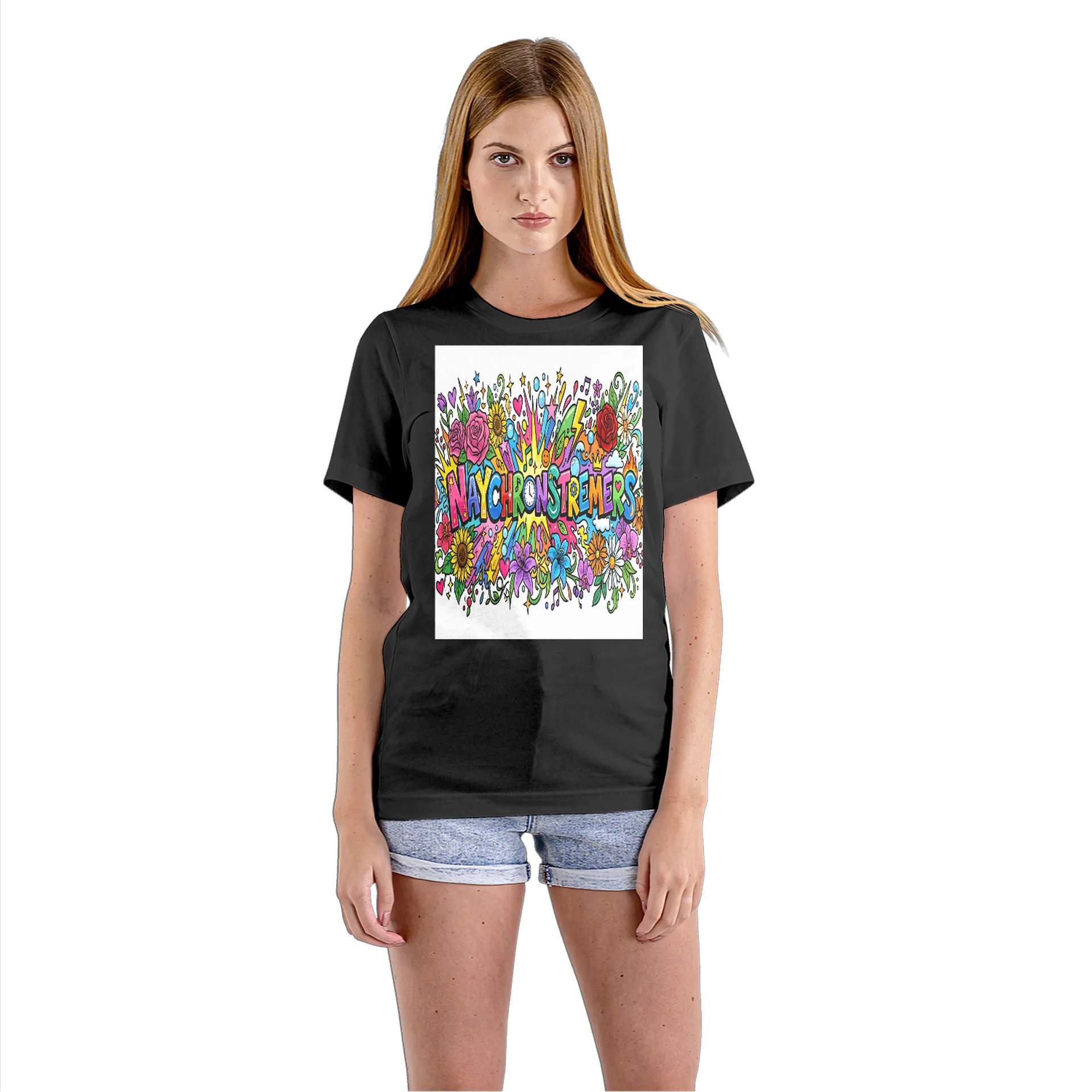Camiseta Babylook Estampa Tipográfica Flowers Flores - Imagem 3