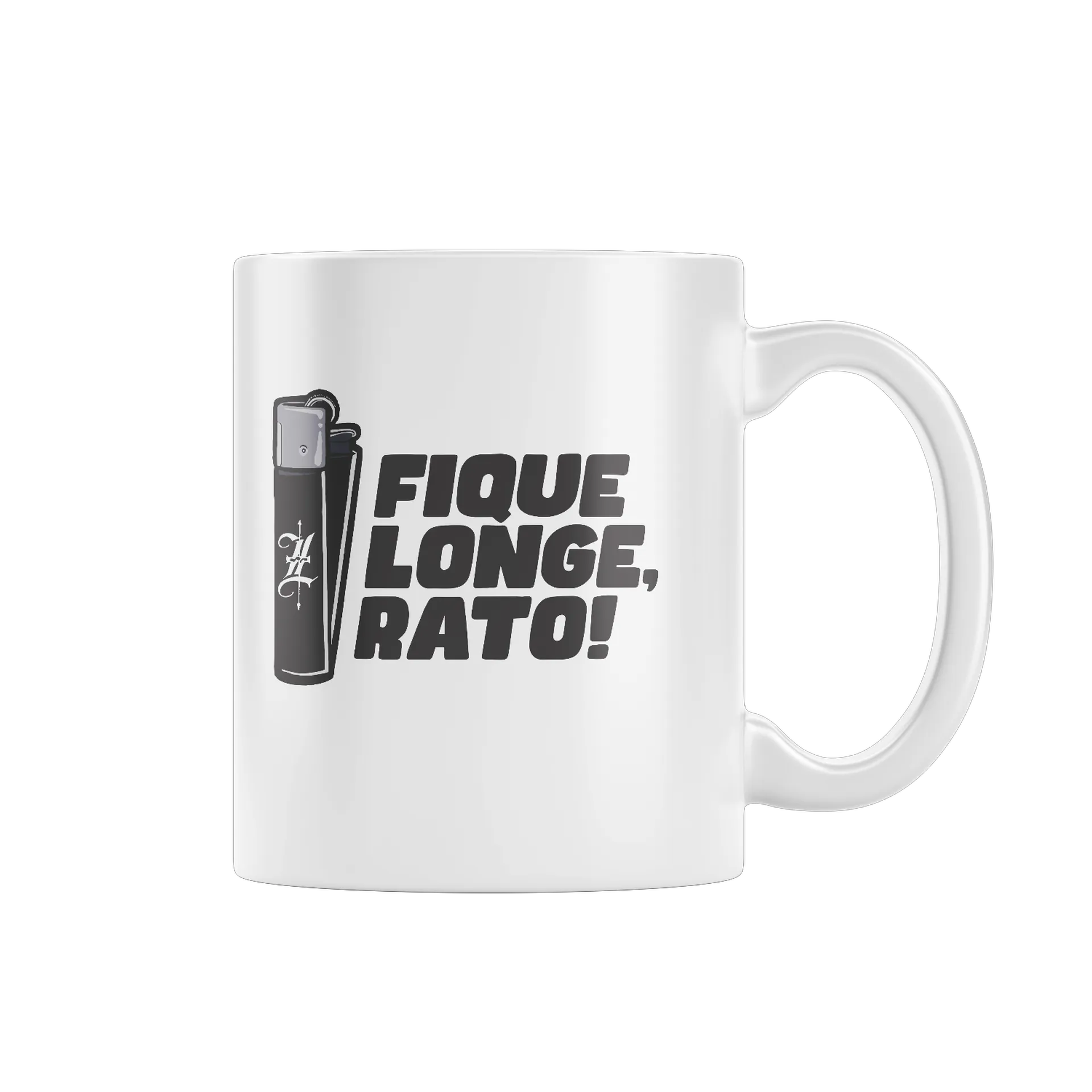 Caneca Porcelana Fique Longe Rato 325ml - Imagem 1