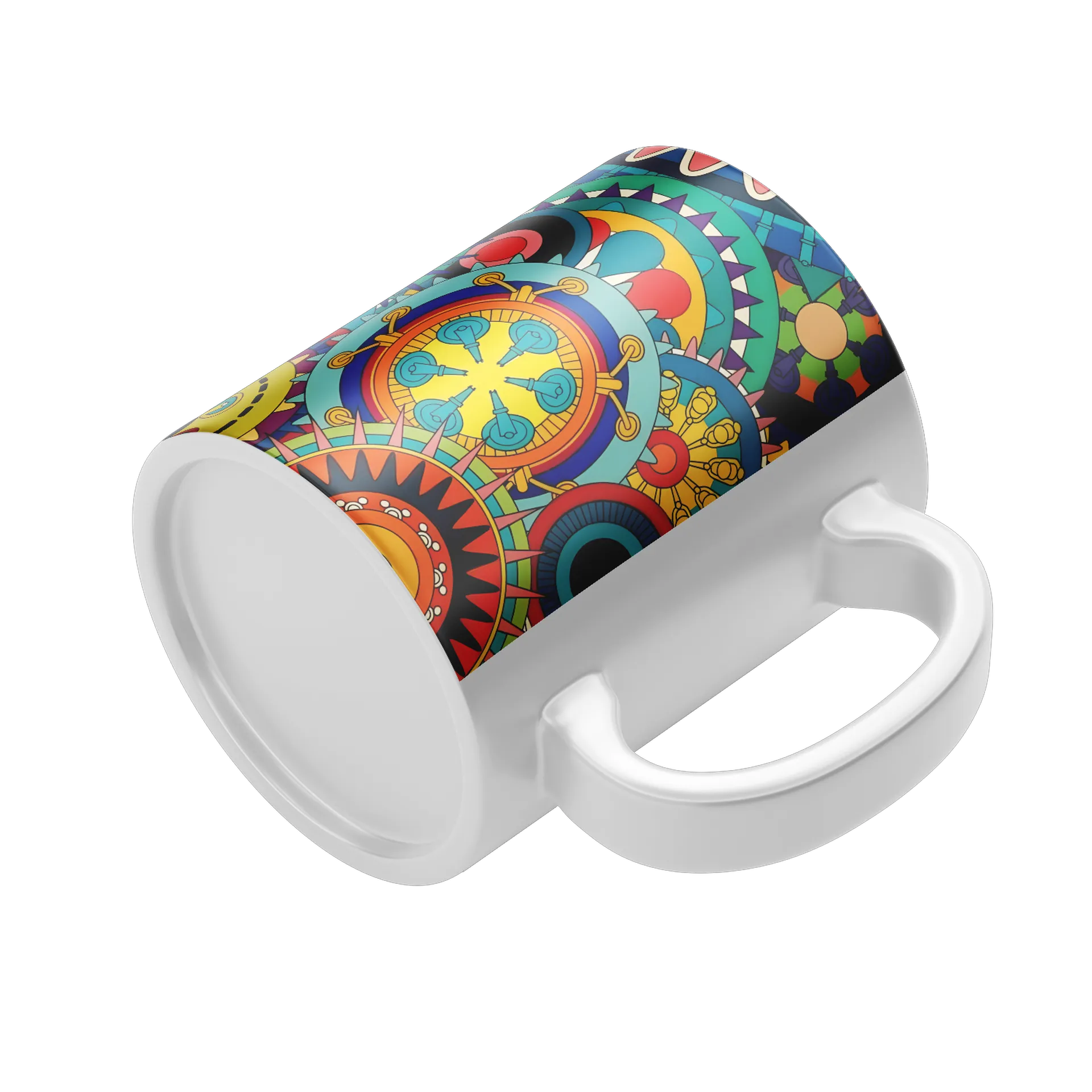 Caneca Porcelana Abstrata Colorida 325ml - Imagem 4