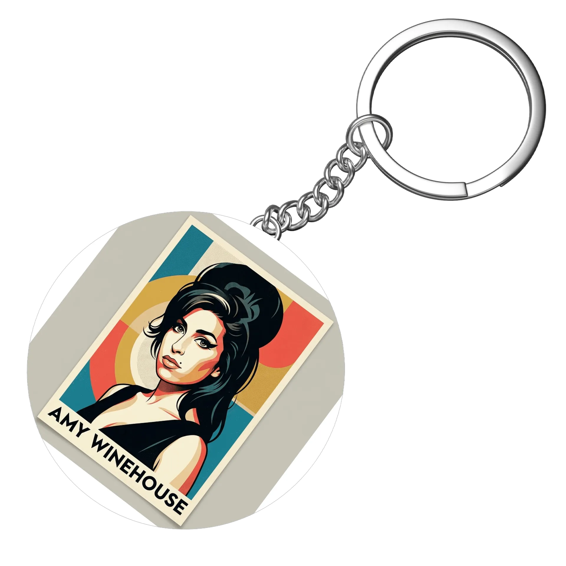 Chaveiro MDF Amy Winehouse Retrato Pop Art Colorido de Caneca Store — imagem 3 de 3