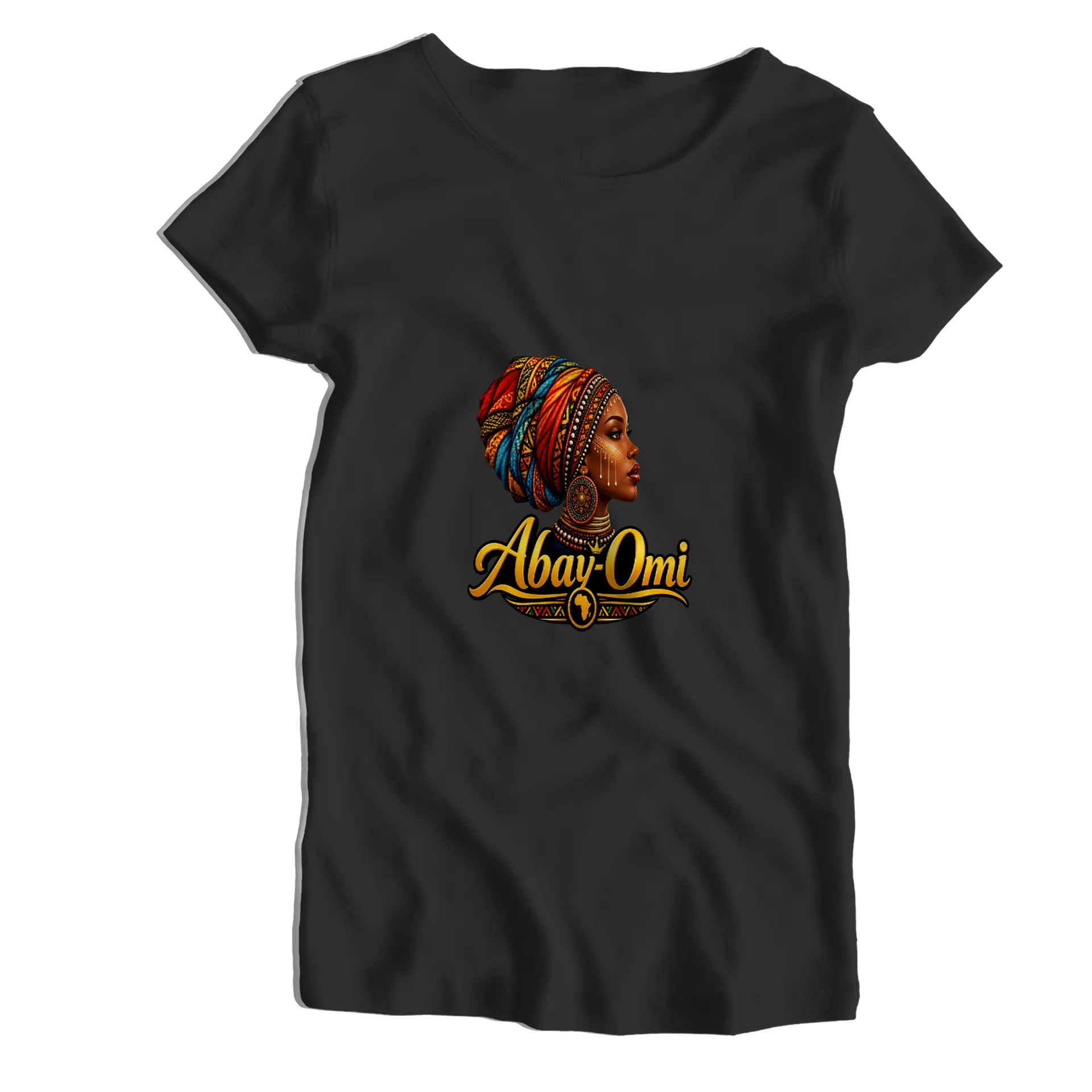 Camiseta Babylook Estampa Abay-Omi Mulher com Turbante - Imagem 1
