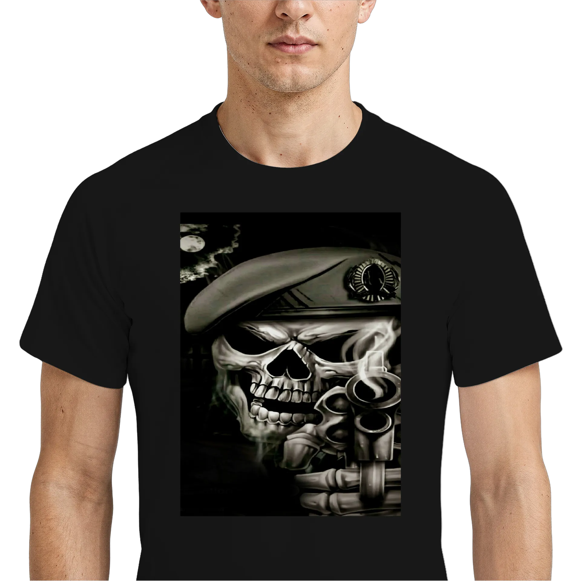 Camiseta Dry Fit Caveira Militar Estampada 100% Polyester - Imagem 4