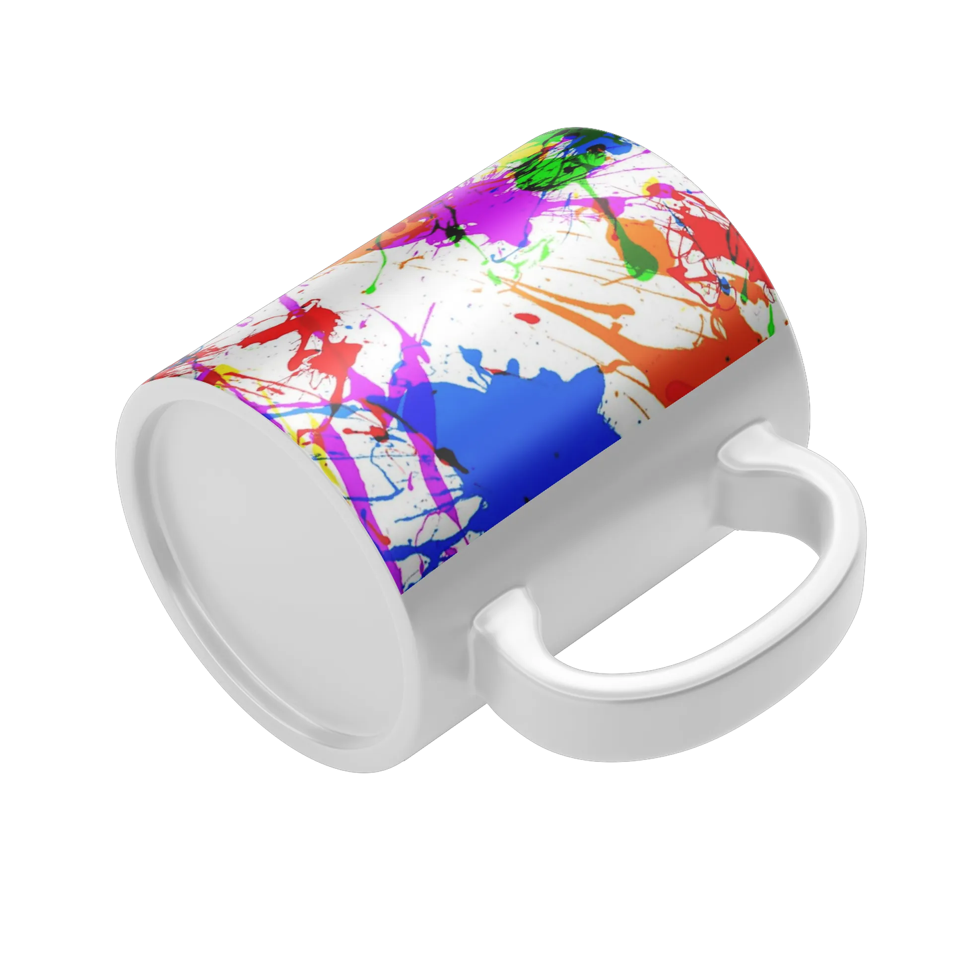 Caneca Porcelana Estampa Abstrata Colorida 325ml - Imagem 4