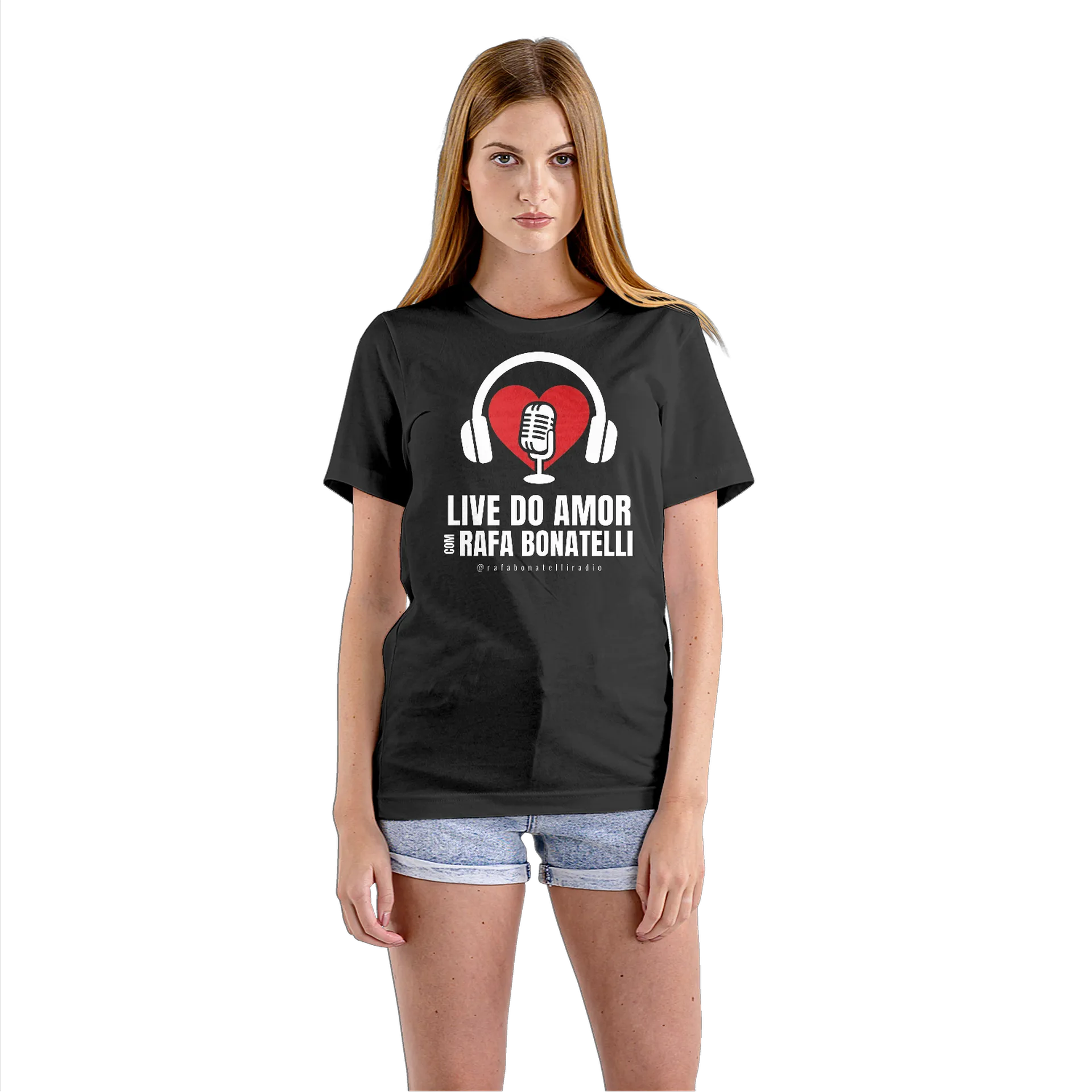 Camiseta Babylook Live do Amor 100% Algodão Preto - Imagem 3