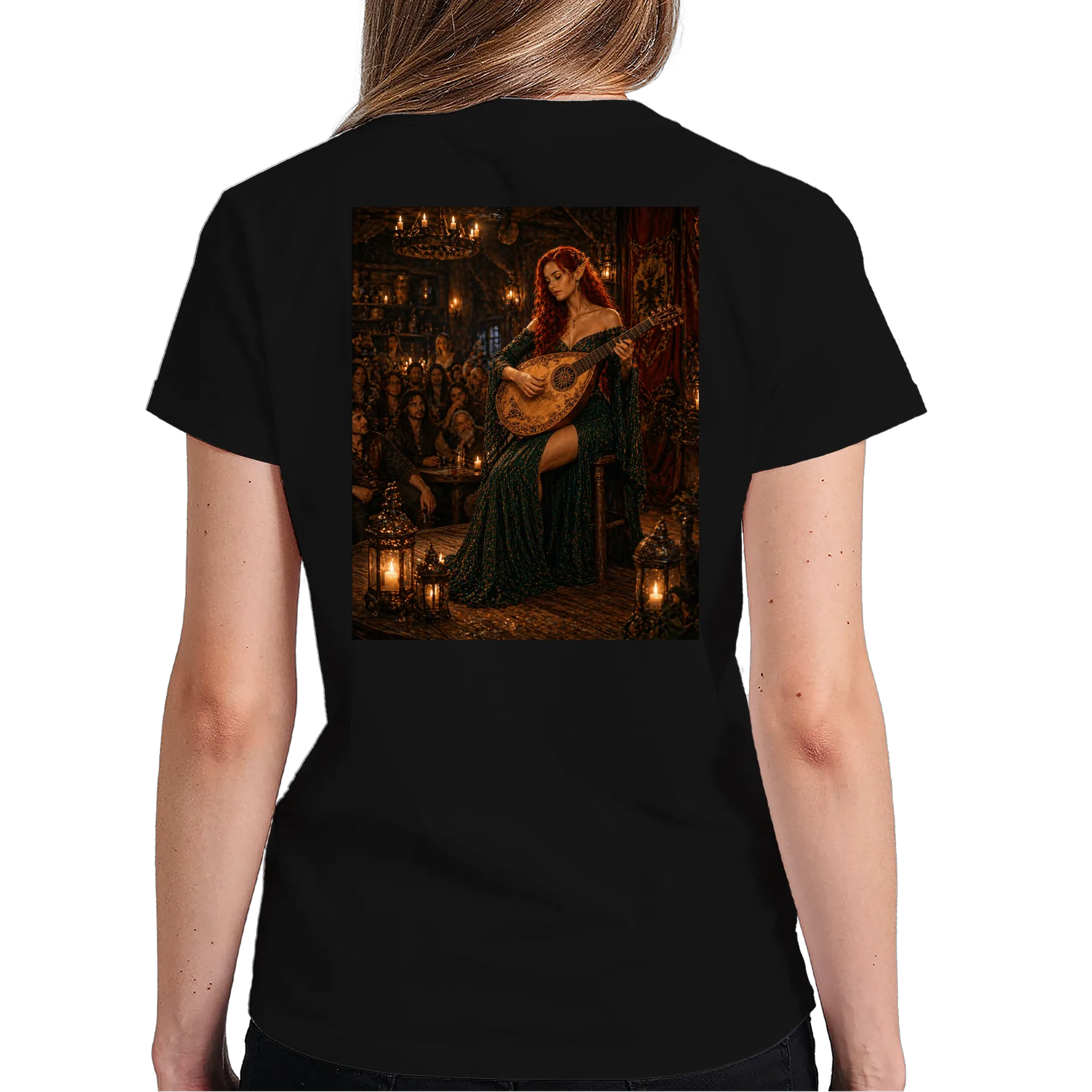 Camiseta Gato Astronauta Preto 100% Algodão de Vívian Vigds — imagem 5 de 6