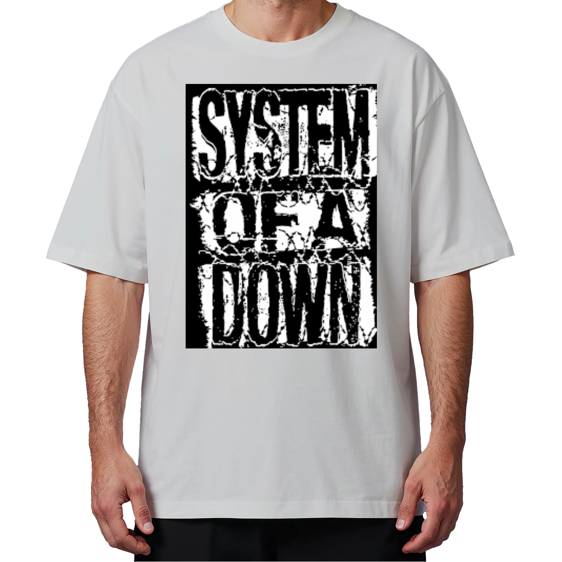 Camiseta Oversized Estampa Tipográfica Preto e Branco - Imagem 4