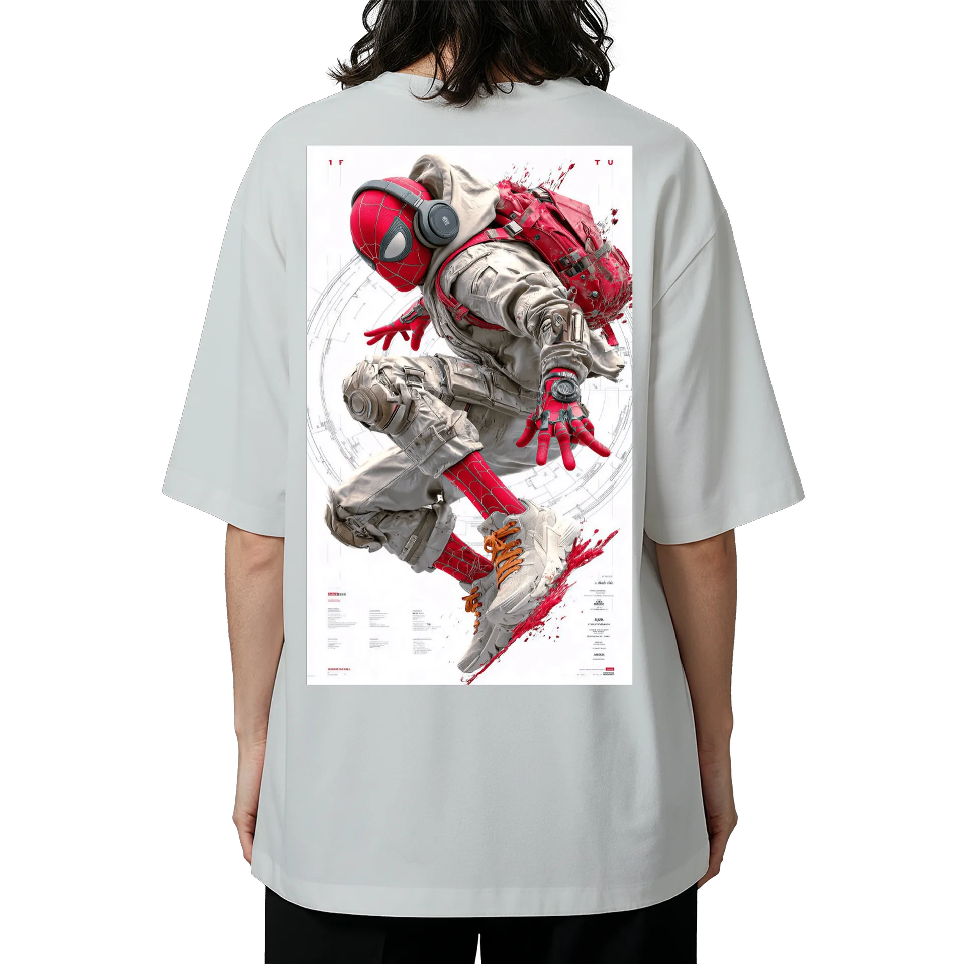 Camiseta Oversized Estampa homem aranha Preto 100% - Imagem 5
