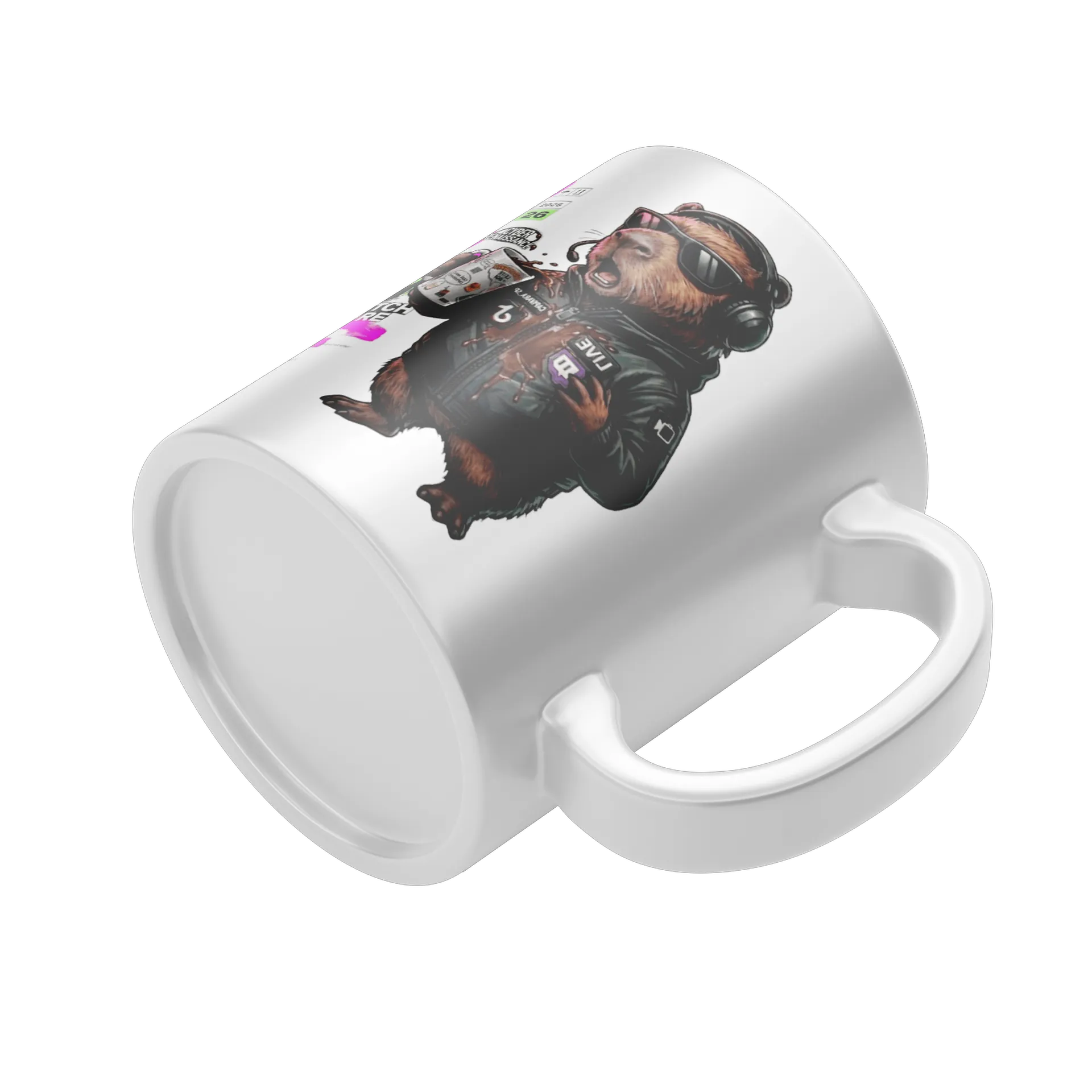 Caneca Capivara com Grafite Neon Estilo Cyberpunk - Imagem 4