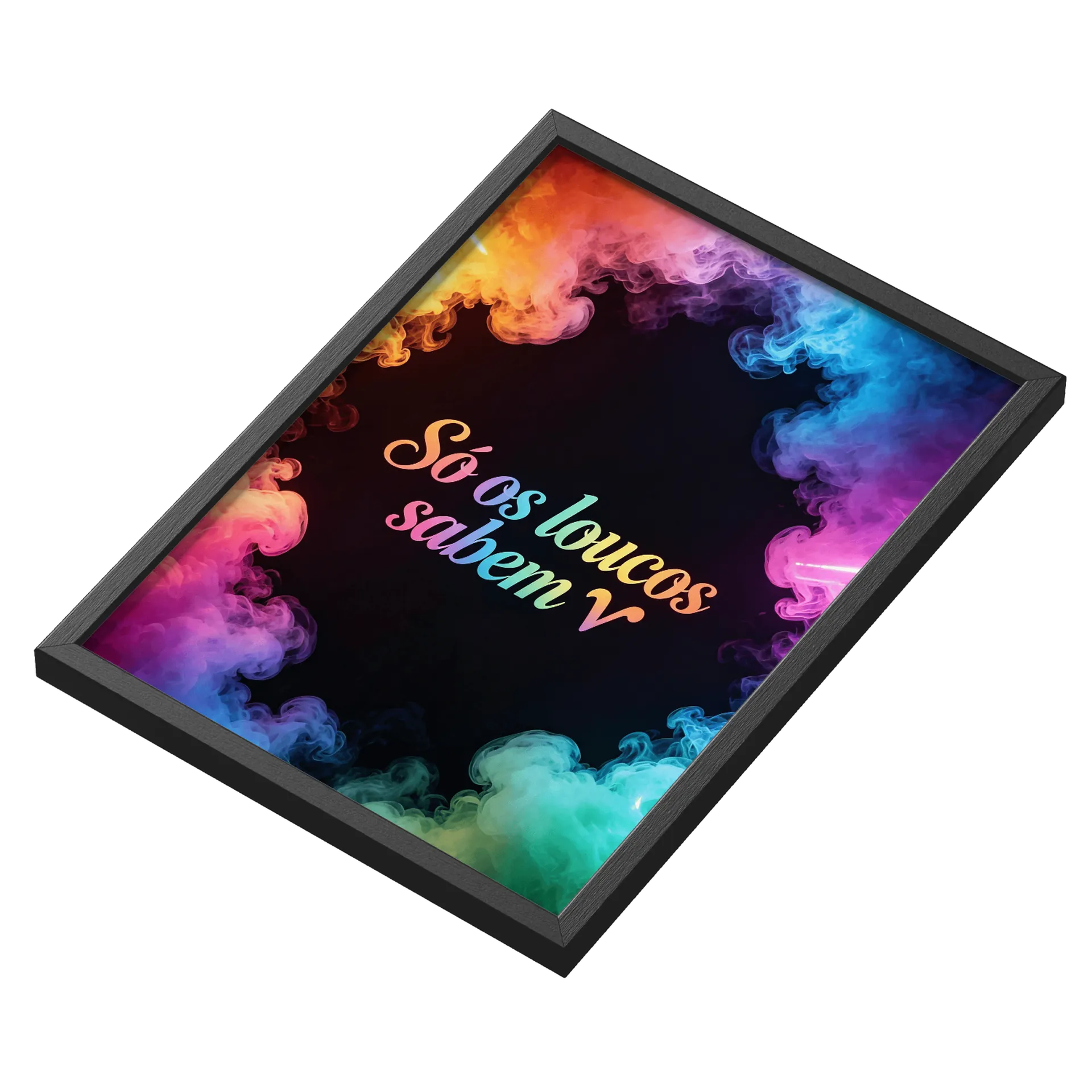 Quadro Frases Colorido Sábios Conhecimento A3 com Vidro - Imagem 3