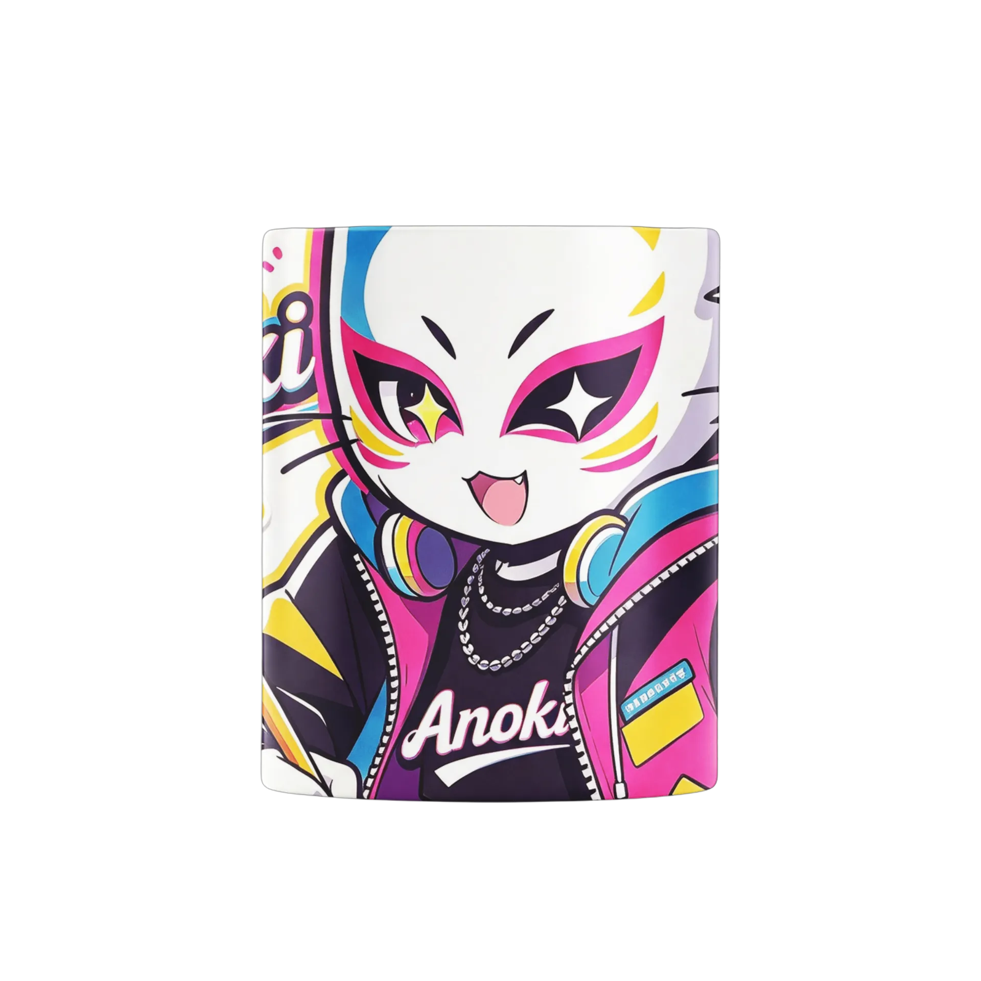 Caneca Gato Estilo Anime Anoki Colorida 325ml de anoki — imagem 2 de 4