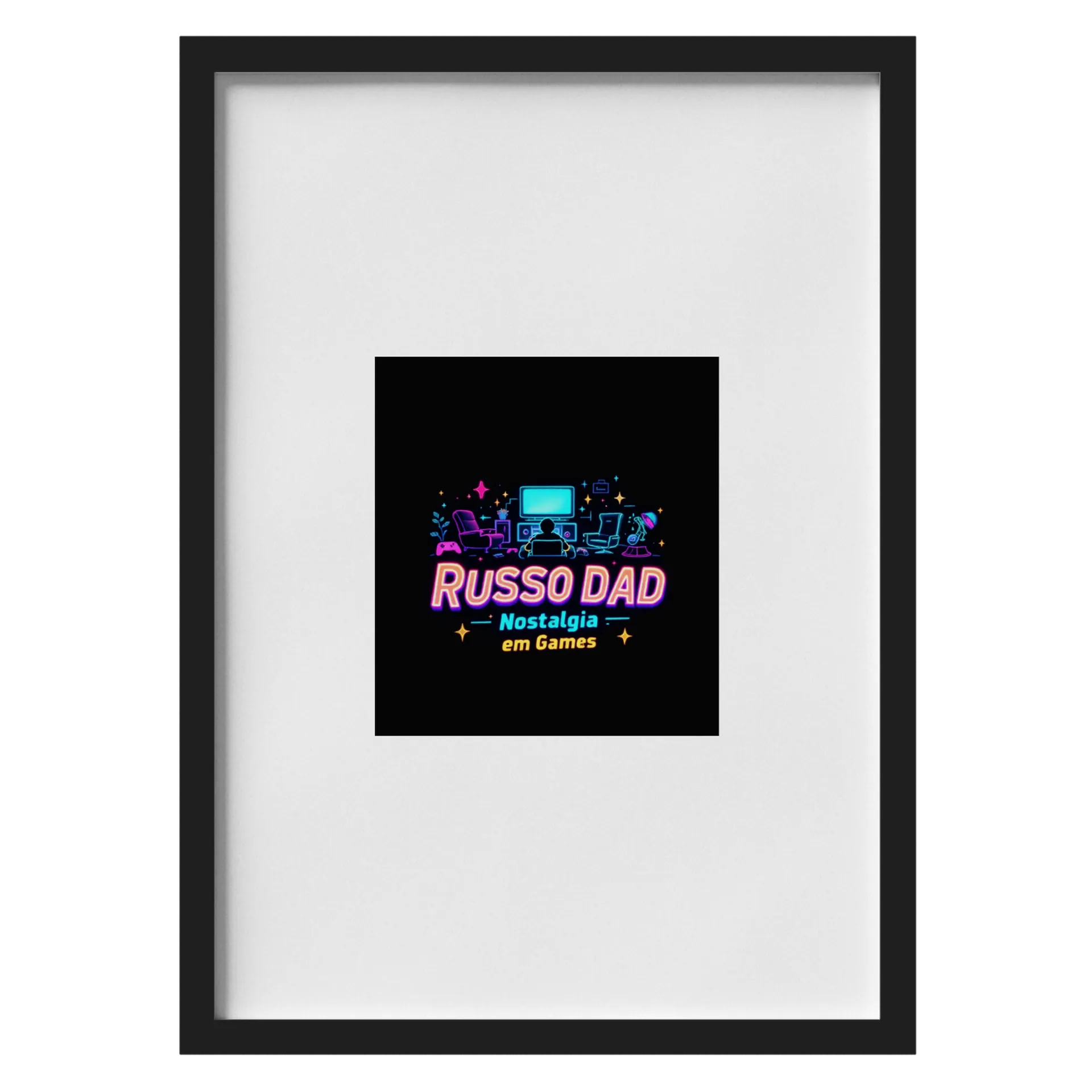 Quadro Nostalgia em Games A3 com Vidro MDF e Vidro - Imagem 1