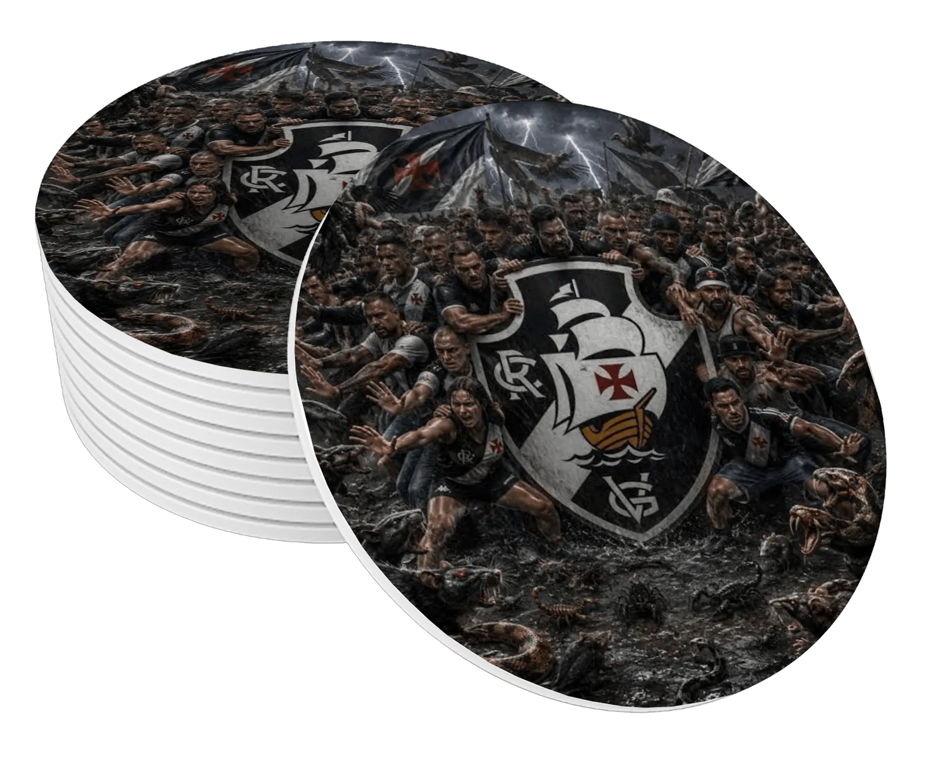 Porta-copo Escudo Vasco da Gama MDF Estilo Realista - Imagem 1