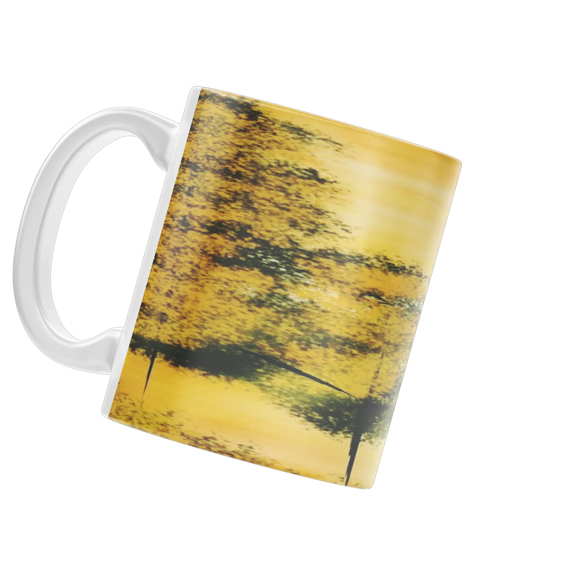 Caneca Cerâmica Árvores Amarelas Paisagem 325ml - Imagem 1