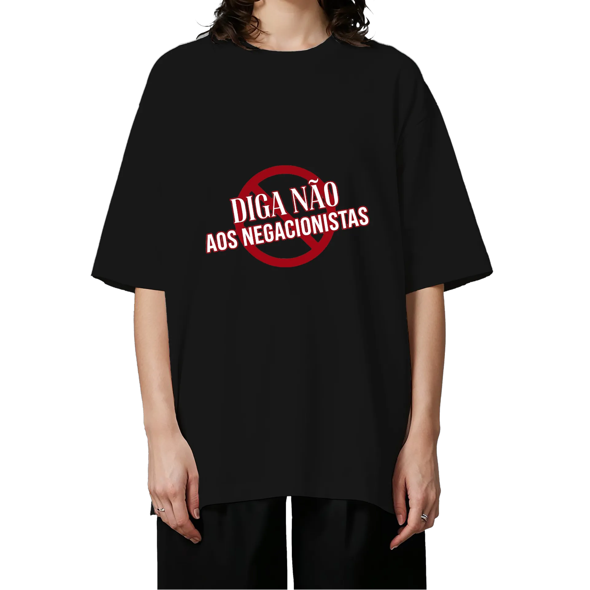 Camiseta Oversized - não aos negacionistas - Imagem 3