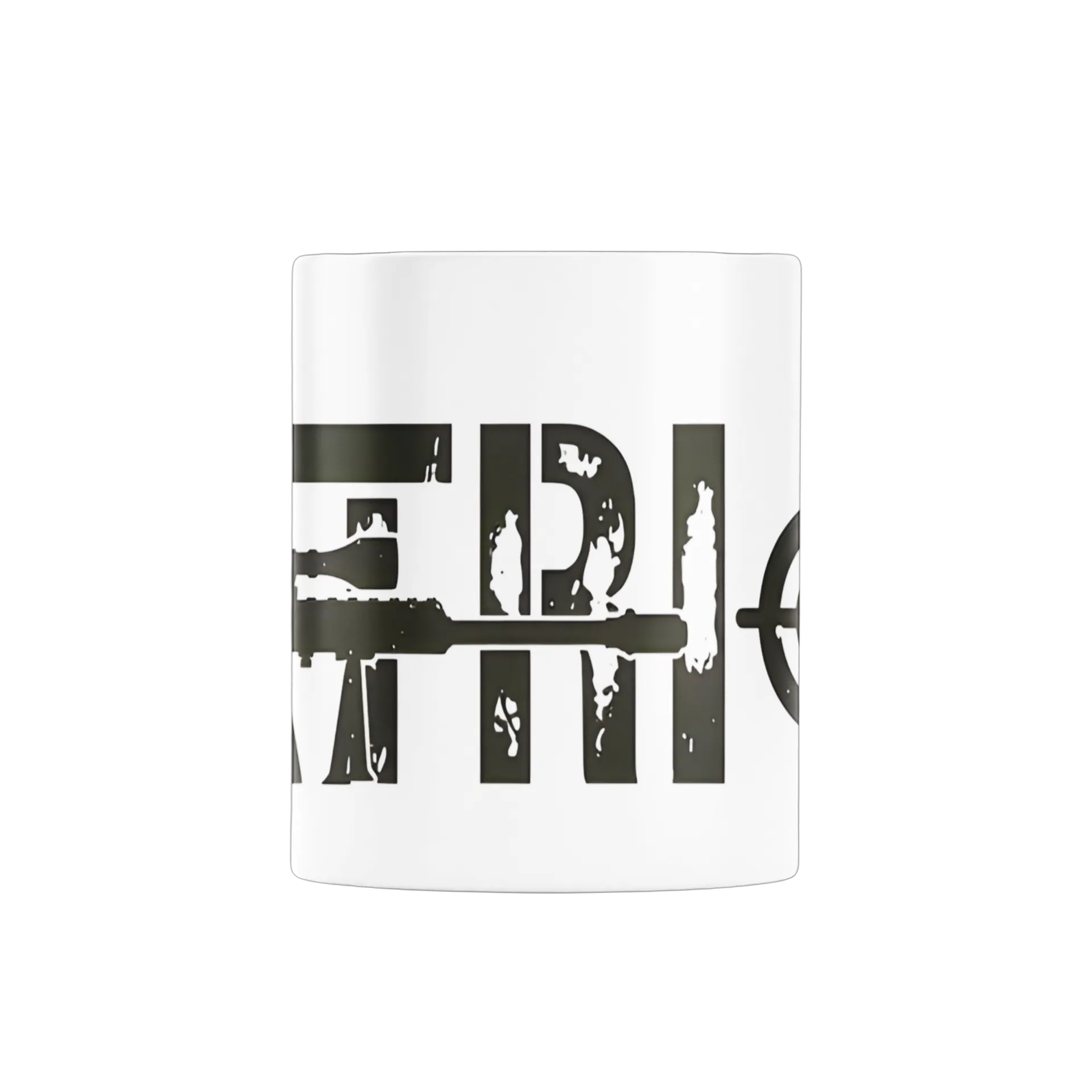 Caneca Estampa Tipográfica de Rifle e Mira 325ml - Imagem 2