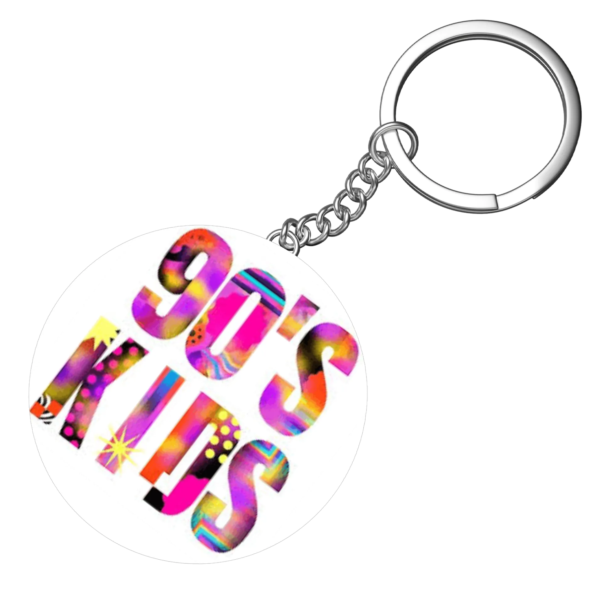 Chaveiro MDF Estampa 90's Kids Multicolorido - Imagem 4