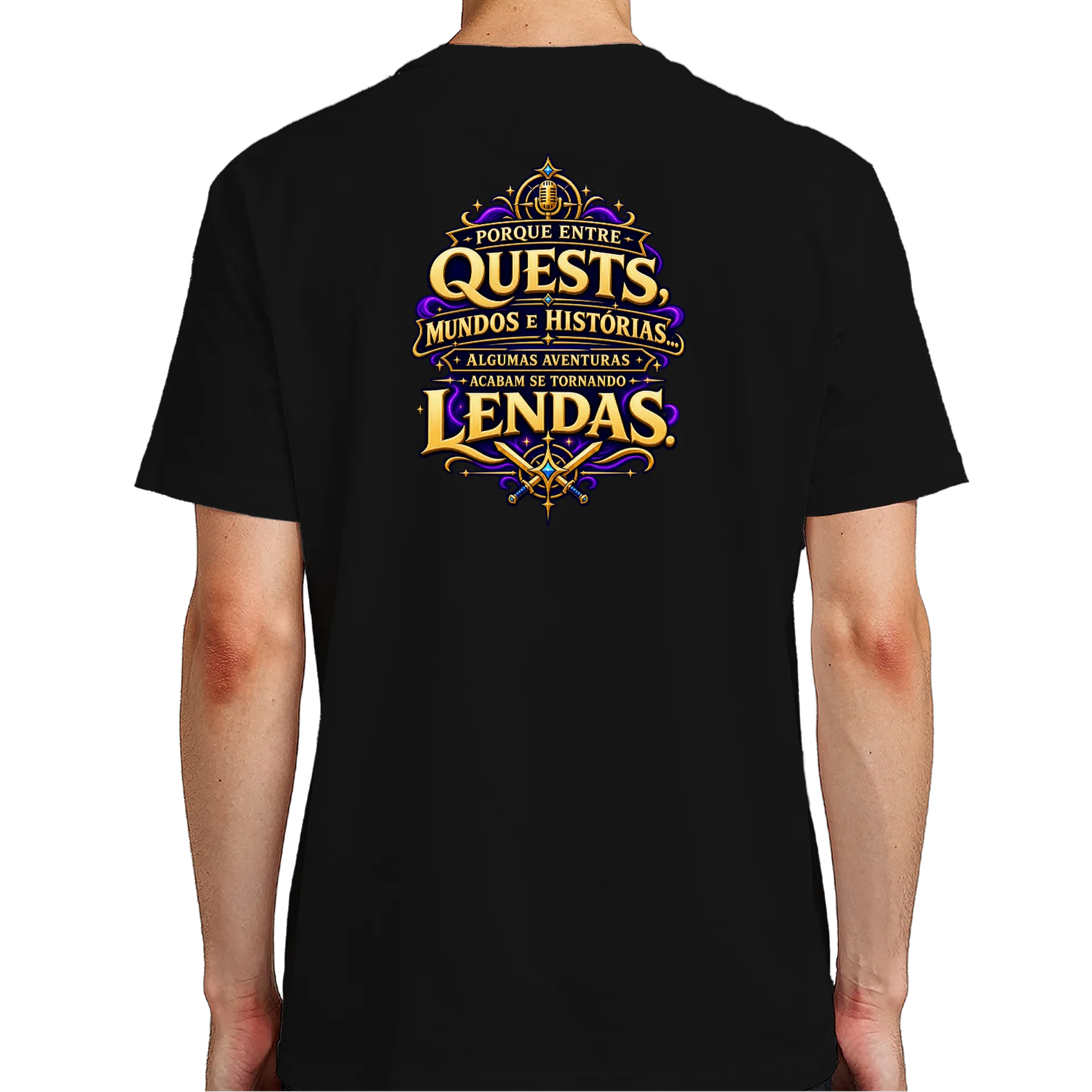 Camiseta Oficial Entre Quests e Lendas – Frase Clássica de entrequestselendas — imagem 6 de 6