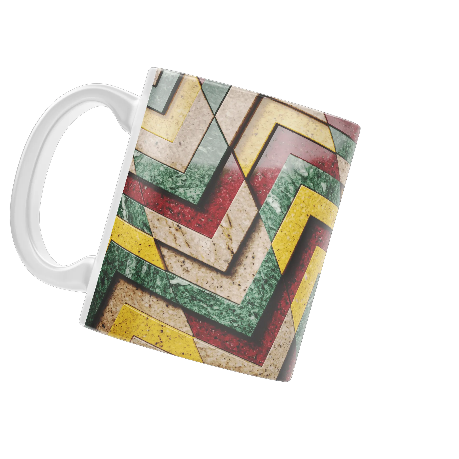 Caneca Estampa Geométrica Abstrata Mármore 325ml - Imagem 4