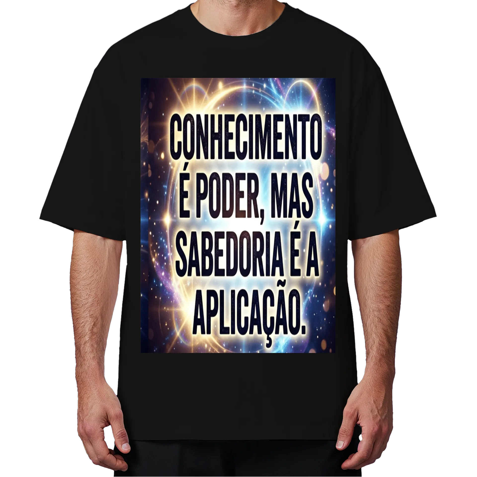 Camiseta Oversized Estampa Tipográfica Conhecimento e - Imagem 4