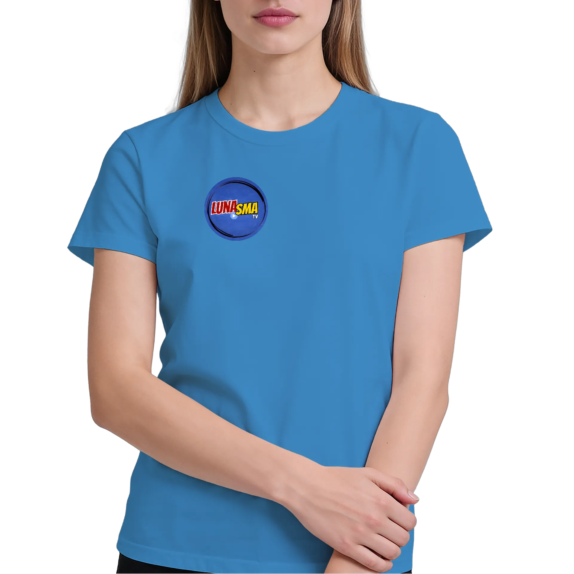 Camiseta Logo Lunasma TV Estampa Tipográfica Colorida 100% de Lucas — imagem 3 de 6