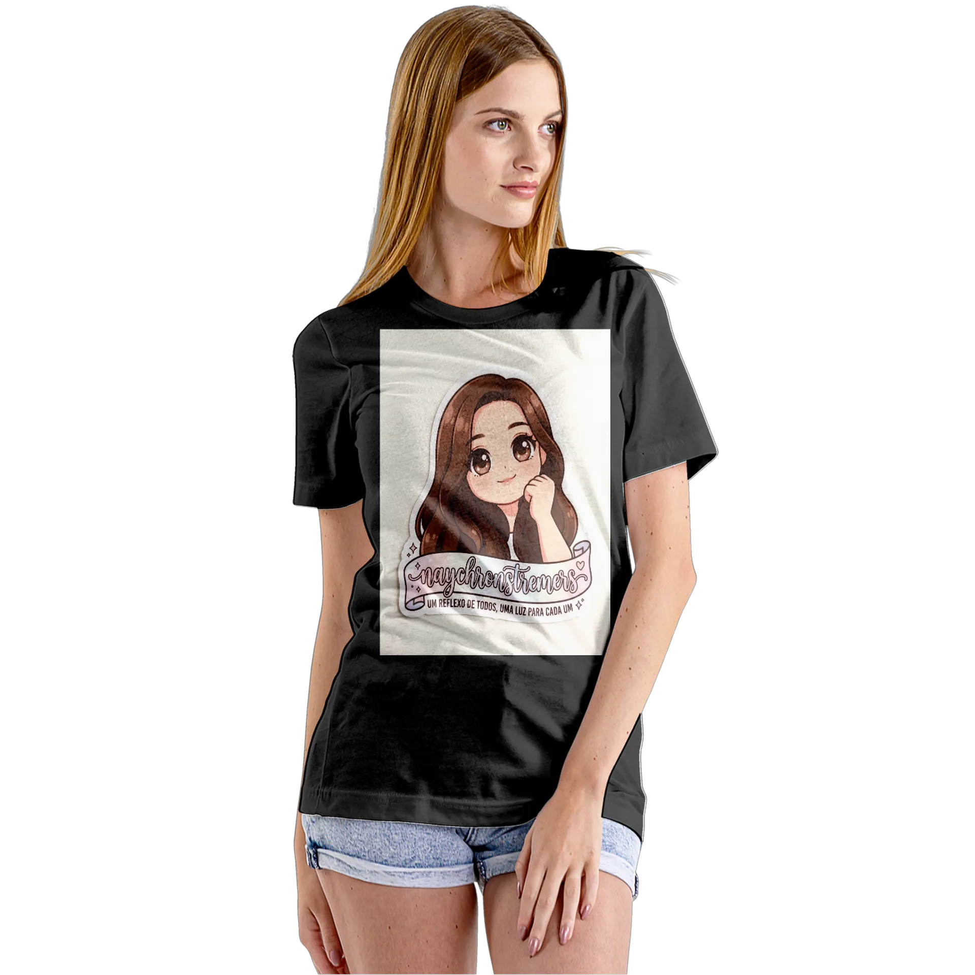 Camiseta Babylook Ilustração Anime Naychronstreamers 100% - Imagem 5