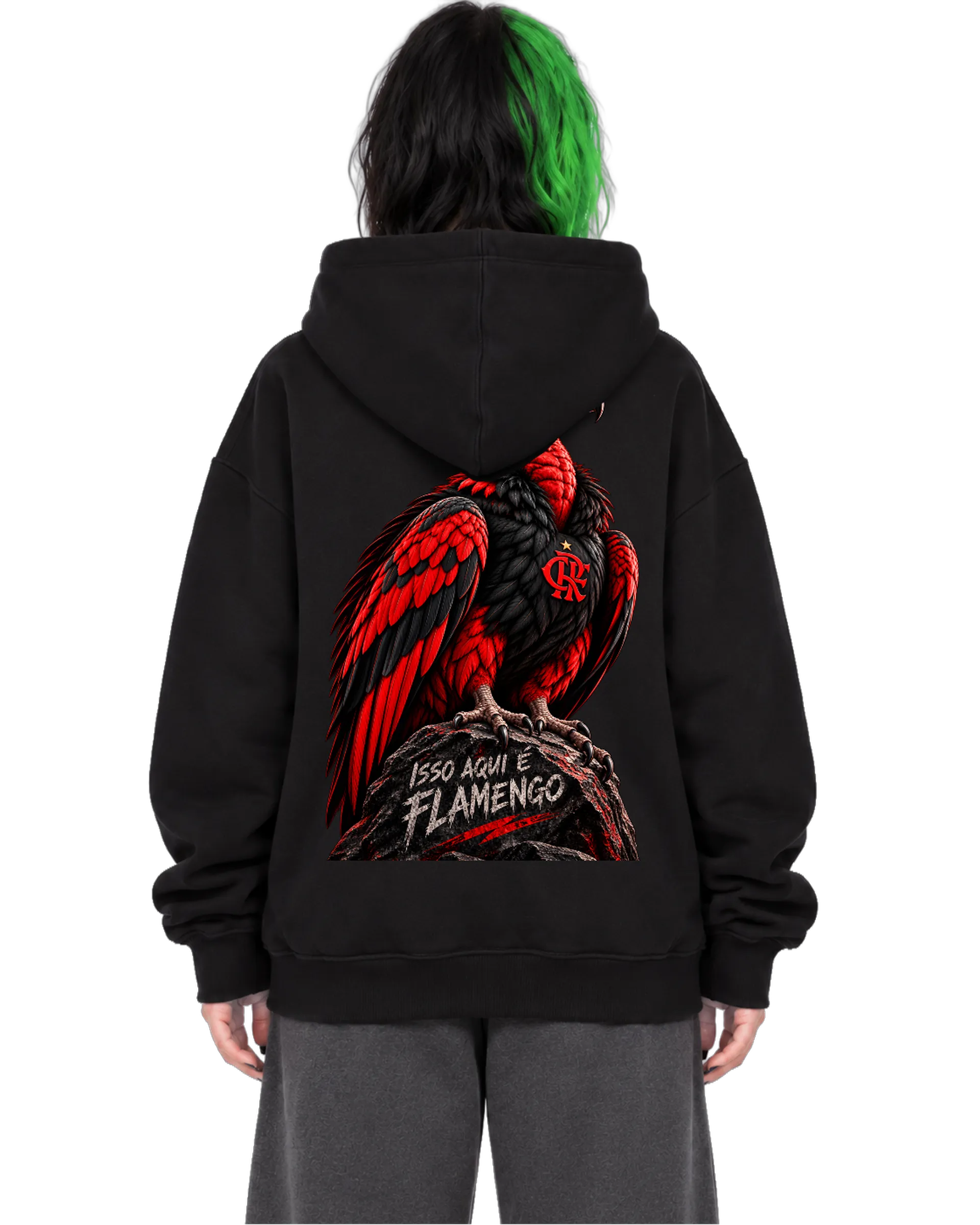 Blusa Moletom Canguru Estampa Personalizada Preta - Imagem 2
