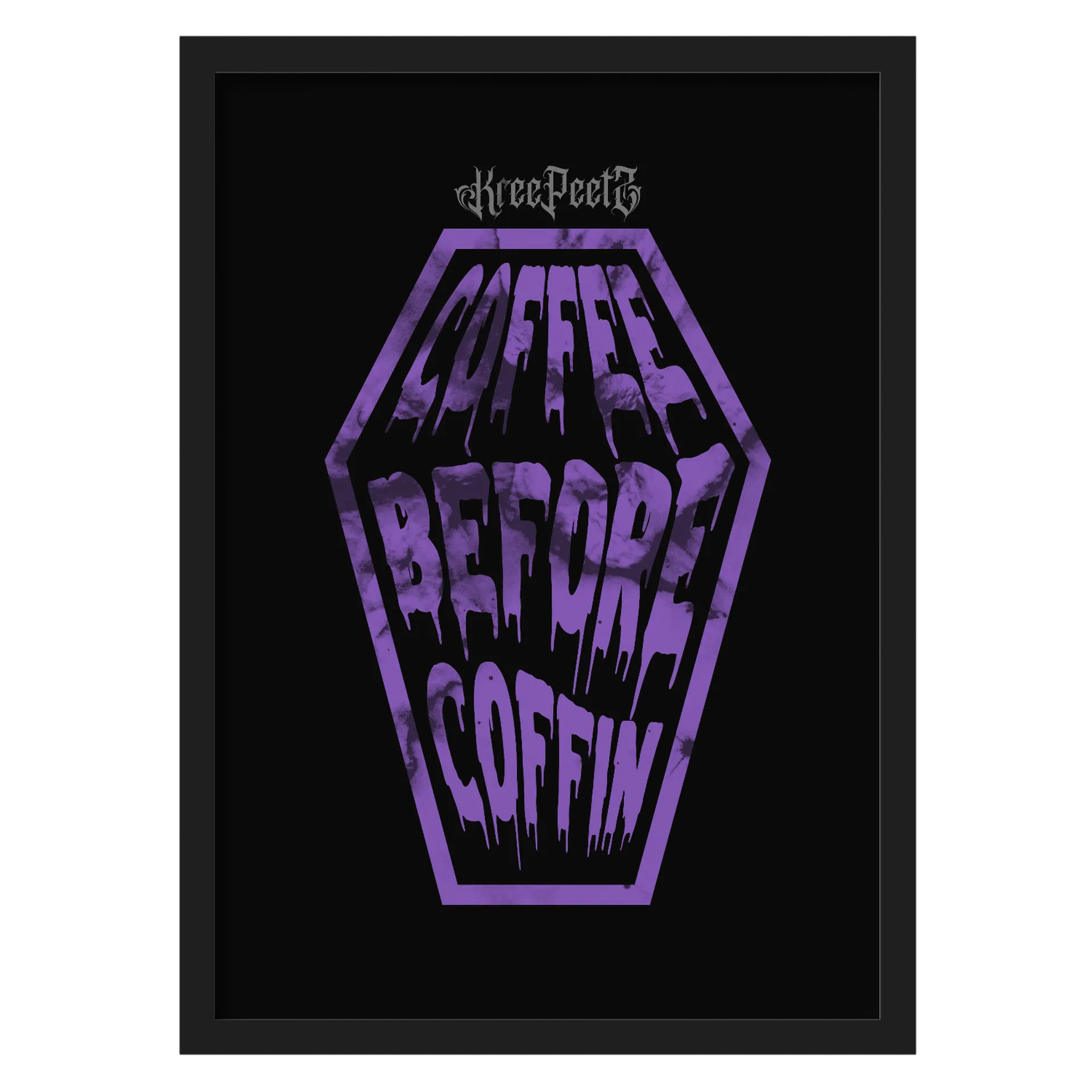 Quadro coffeeb4coffin A3 personalizado Com Vidro - Imagem 1