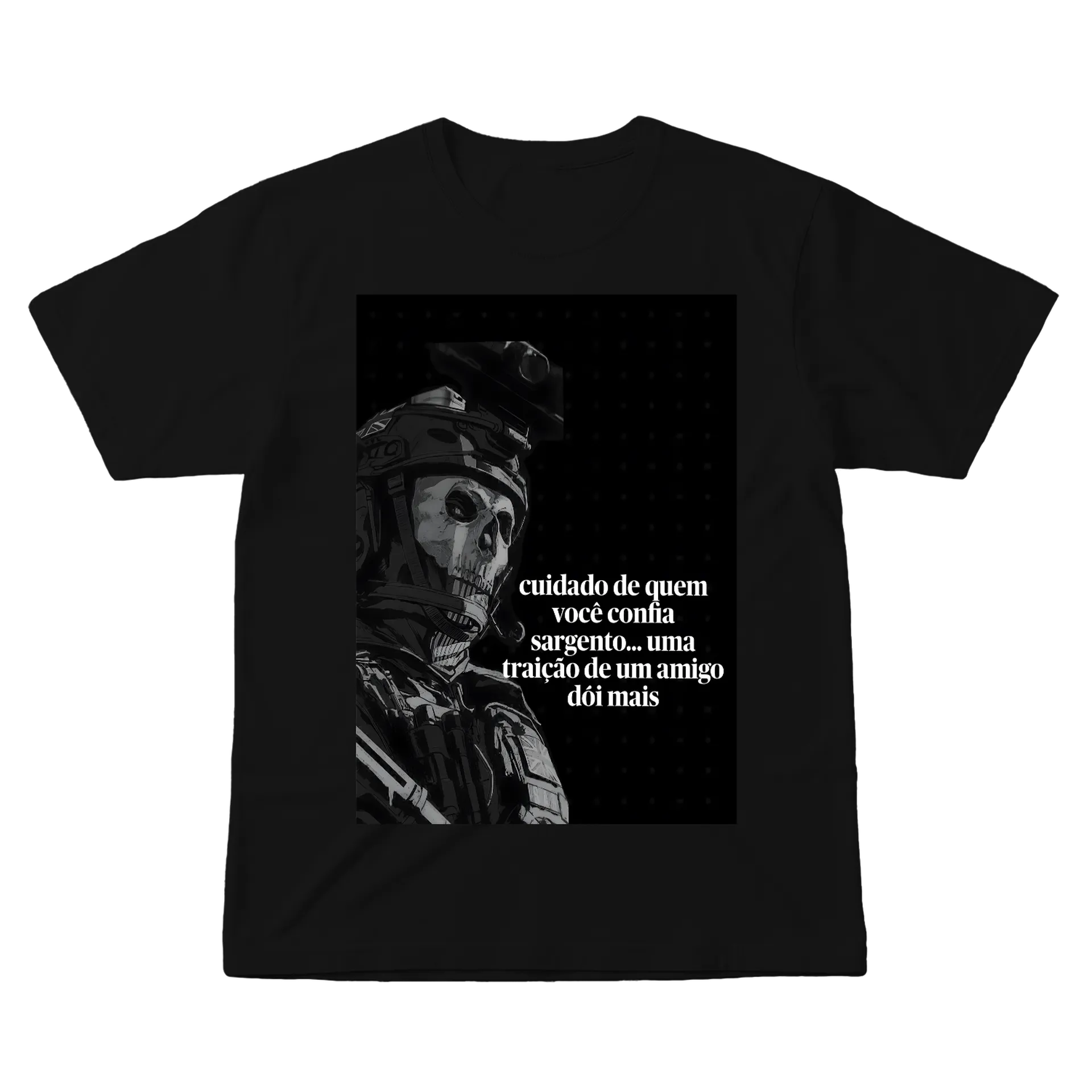 Camiseta War Zone Letra Branco 100% Algodão - Imagem 1