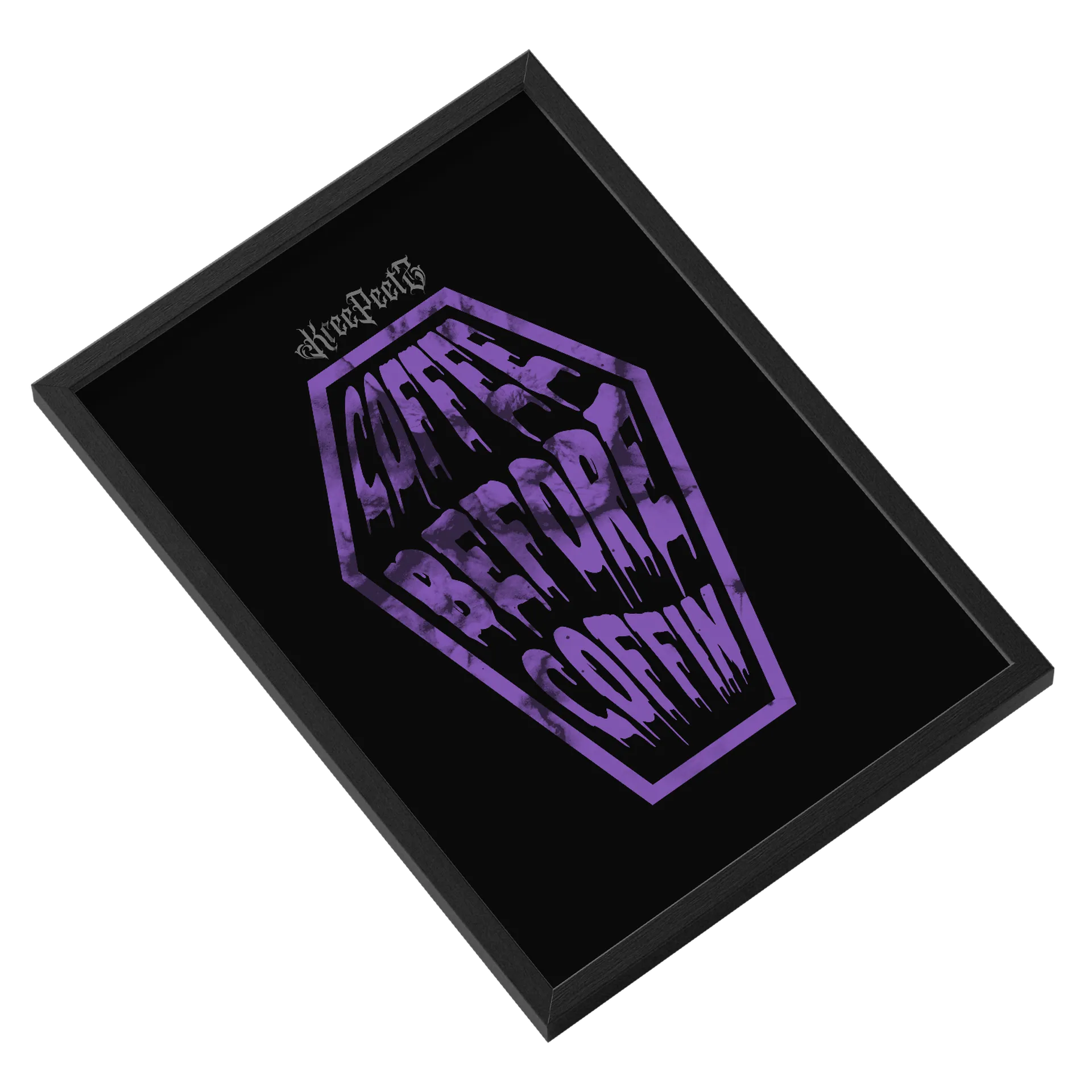 Quadro coffeeb4coffin A3 personalizado Com Vidro - Imagem 2
