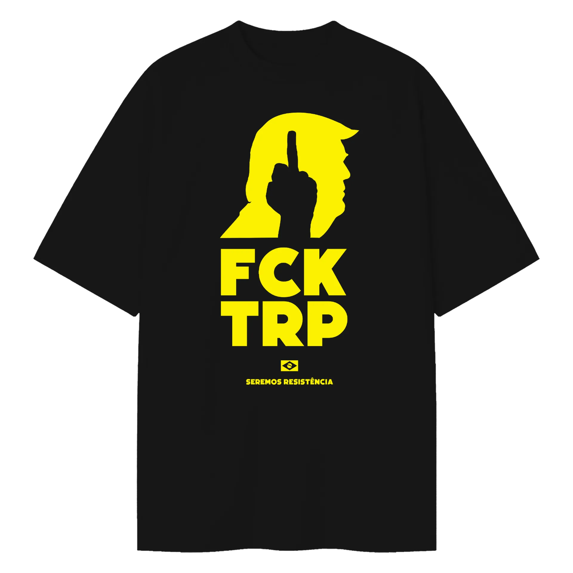 Camiseta Oversized FCK TRP Amarelo e Preto - Imagem 1