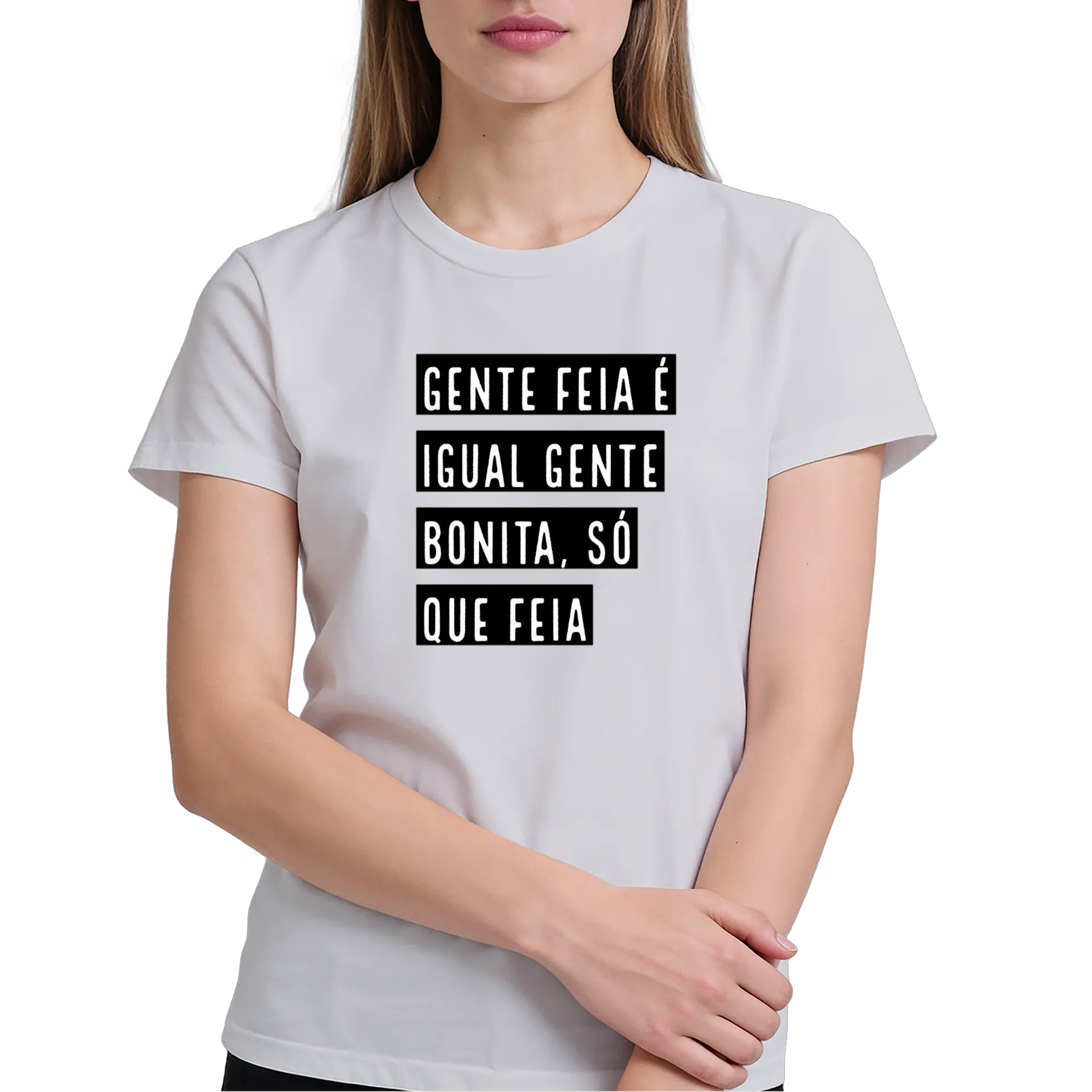 Camiseta Estampa Tipográfica Gente Feia 100% Algodão - Imagem 4