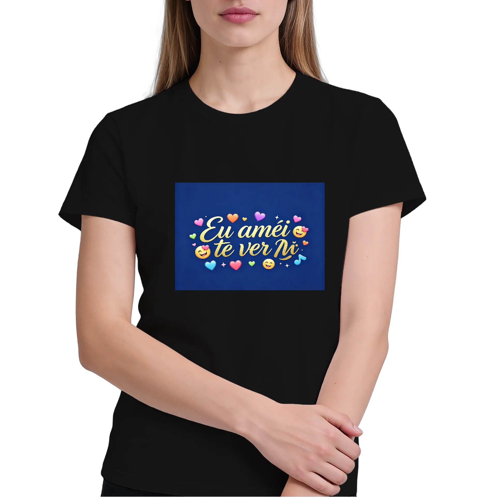 Camiseta Frase Amor Te Ver Não 100% Algodão - Imagem 4