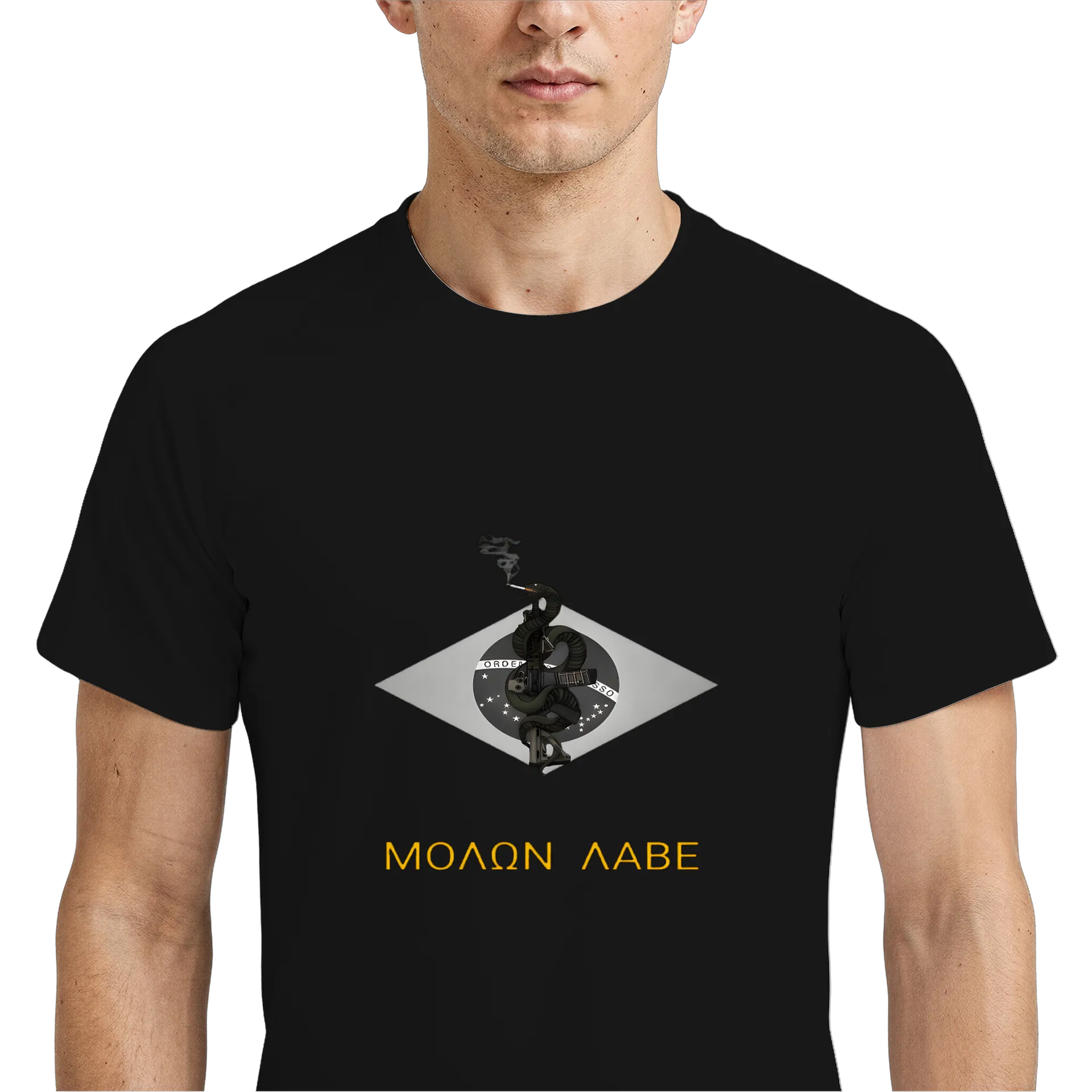 Camiseta Dry Fit Serpente e Guitarra Estampa Monocromática - Imagem 4