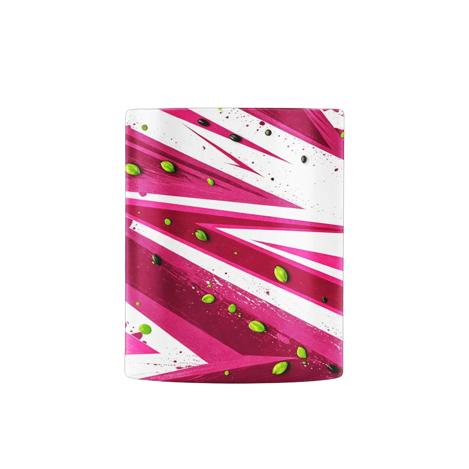 Caneca Porcelana Estampa Abstrata Magenta Verde 325ml - Imagem 2
