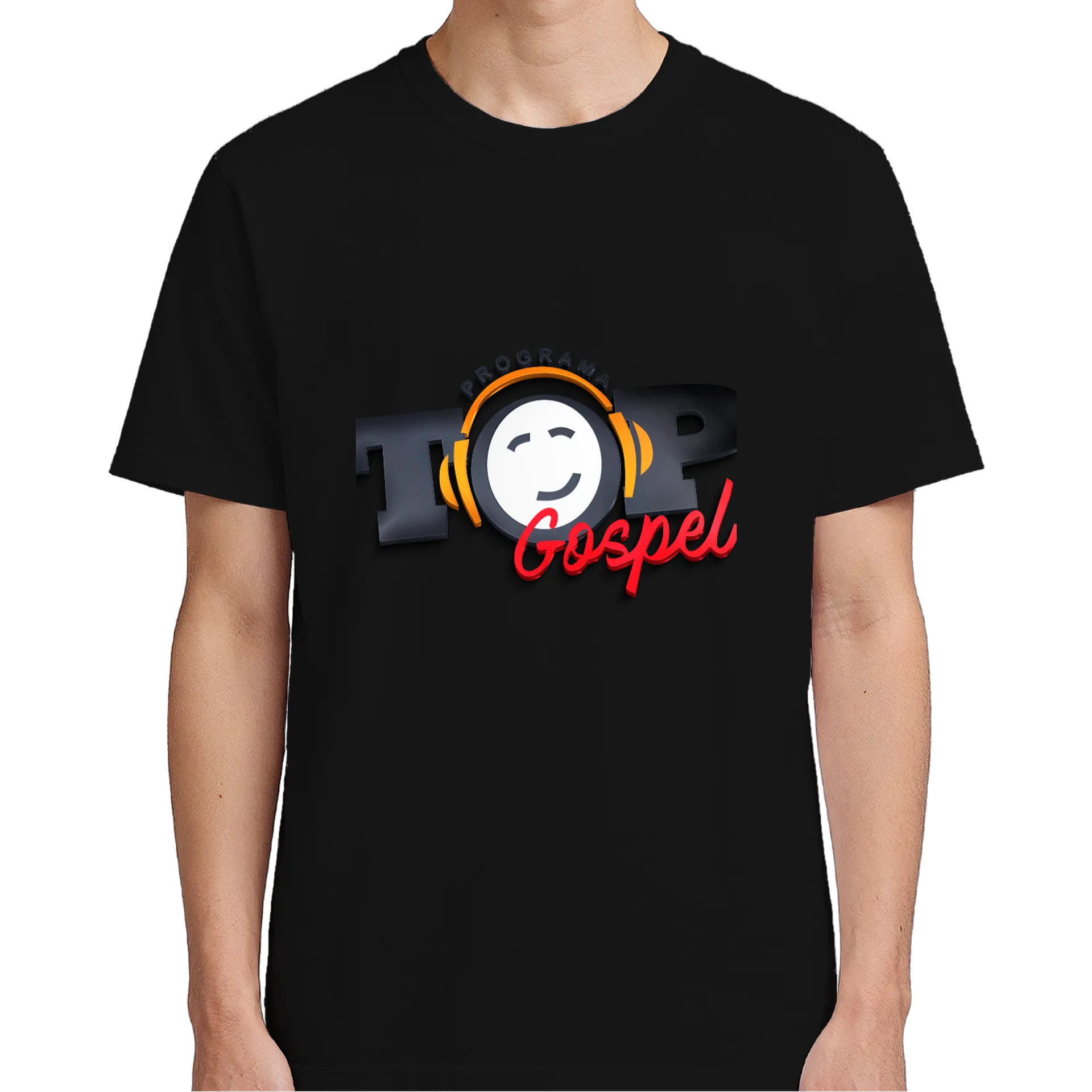 Camiseta do programa top gospel 100% Algodão Preto - Imagem 5