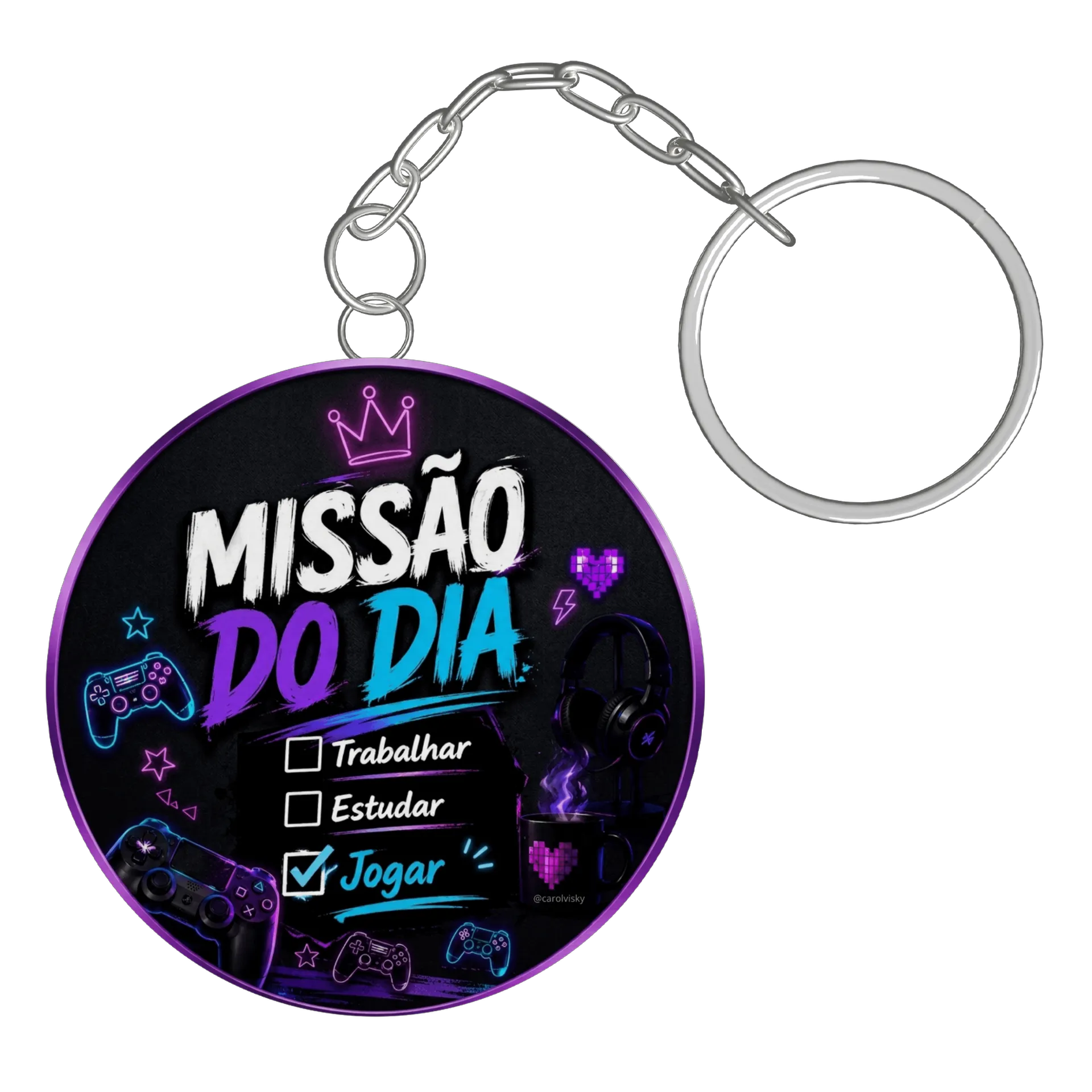 Chaveiro personalizado MISSÃO DO DIA de Carolvisky
