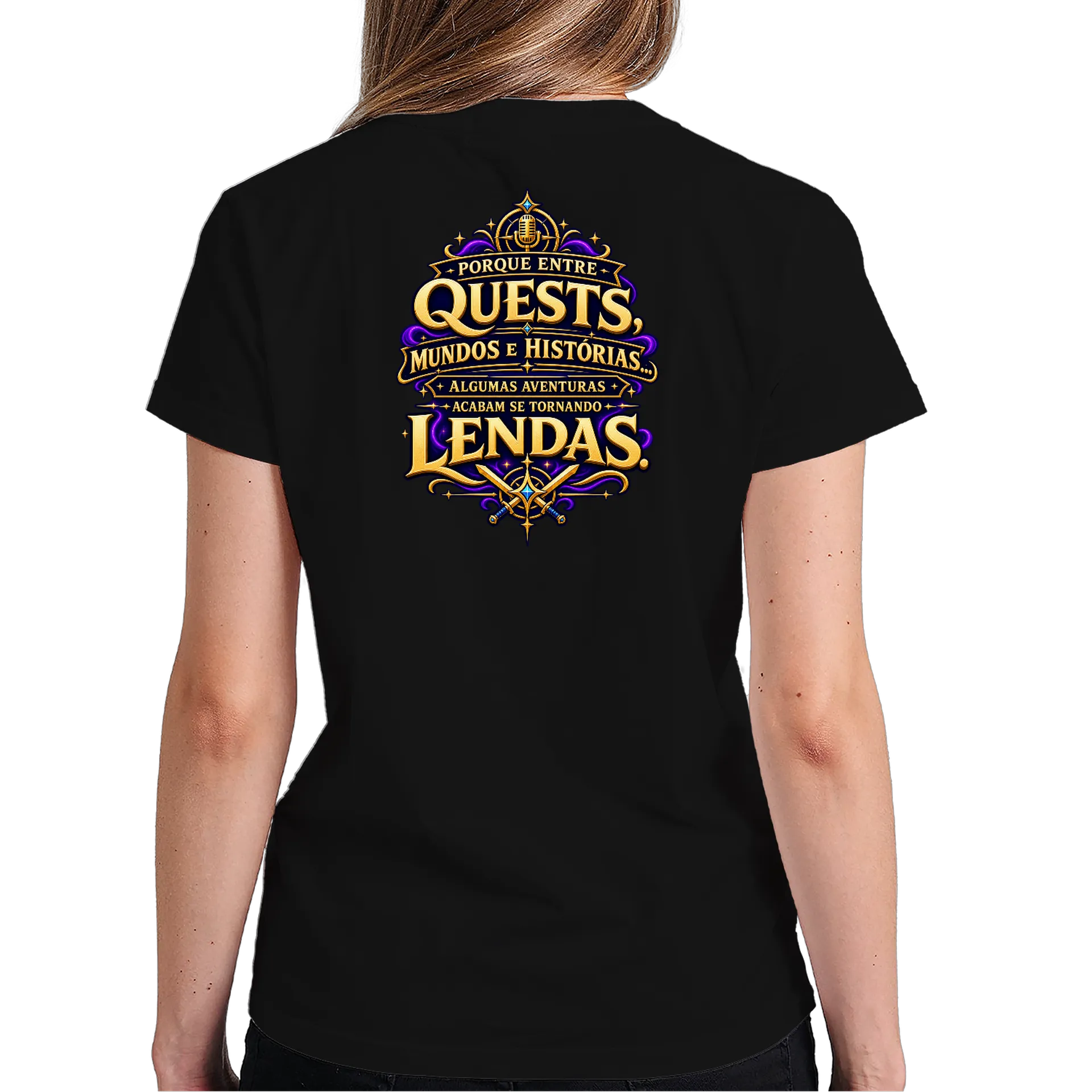 Camiseta Oficial Entre Quests e Lendas – Frase Clássica de entrequestselendas — imagem 5 de 6