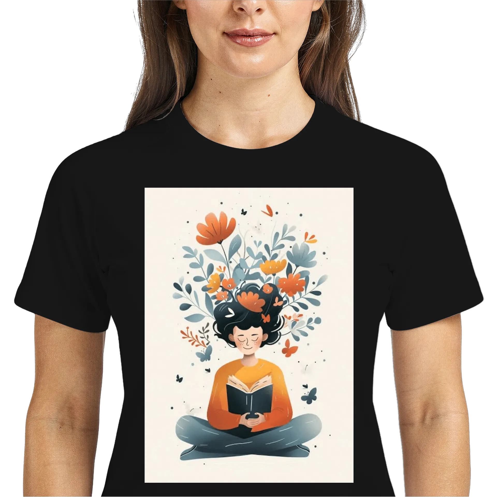 Camiseta Dry Fit Leitura Flores Coloridas 100% Polyester - Imagem 3