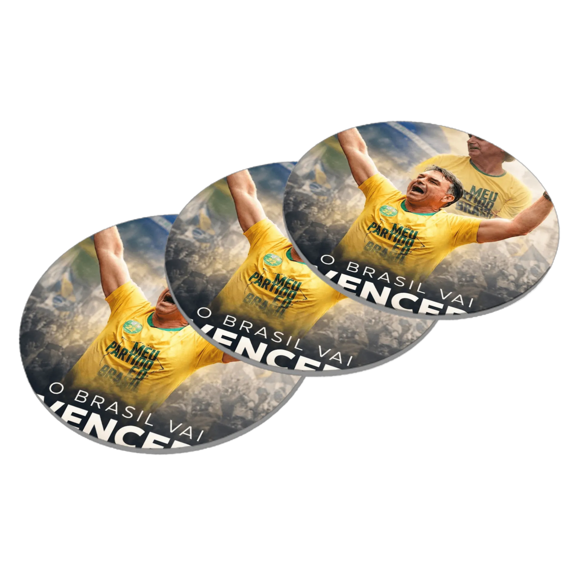 Porta-copo "Bolsonaro O Brasil Vai Vencer MDF de lebCO — imagem 2 de 3
