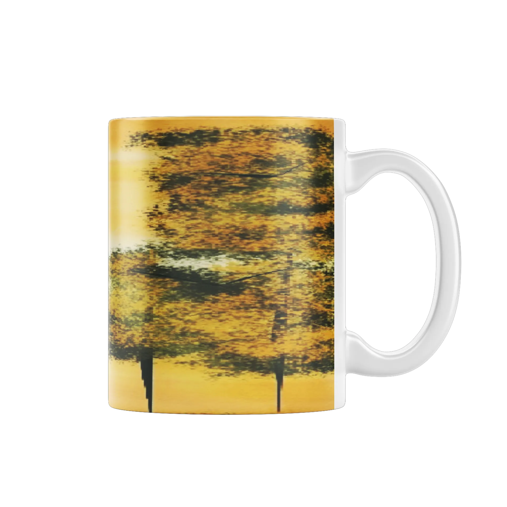 Caneca Cerâmica Árvores Amarelas Paisagem 325ml - Imagem 2