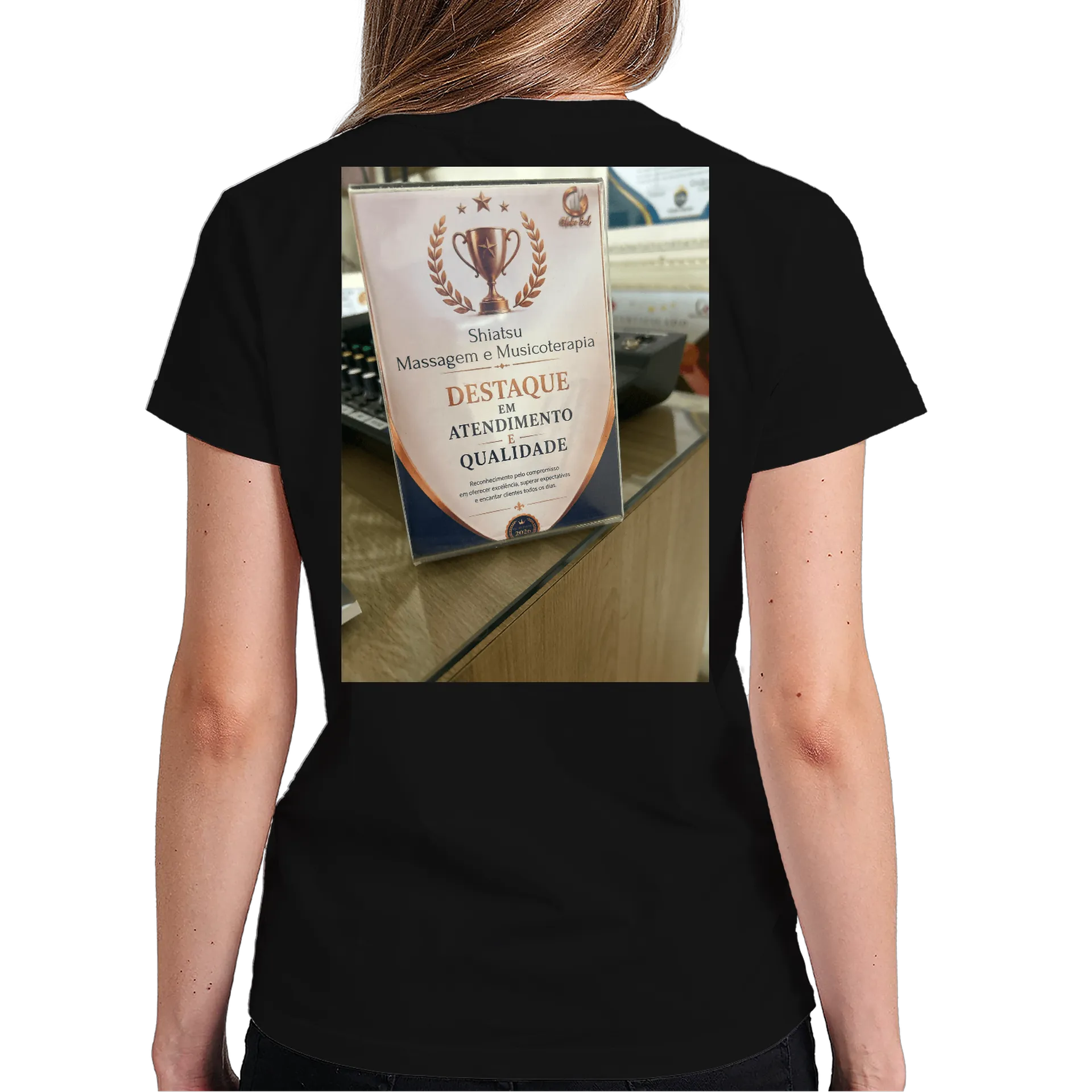 Camiseta Gato Astronauta Preto 100% Algodão de massagemgoianiashiatsu — imagem 5 de 6