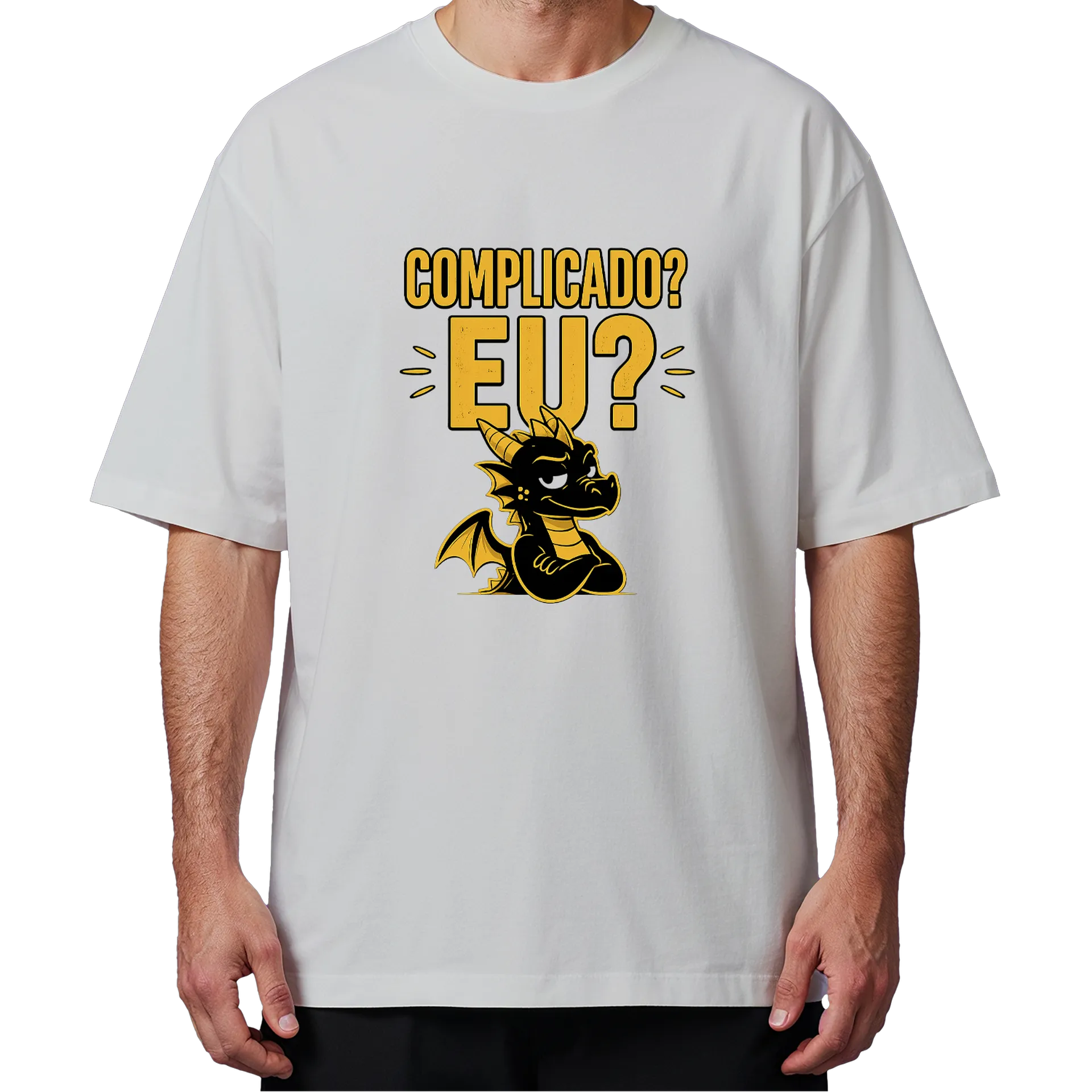 Camiseta Oversized Complicado? Eu? 100% Algodão - Imagem 4