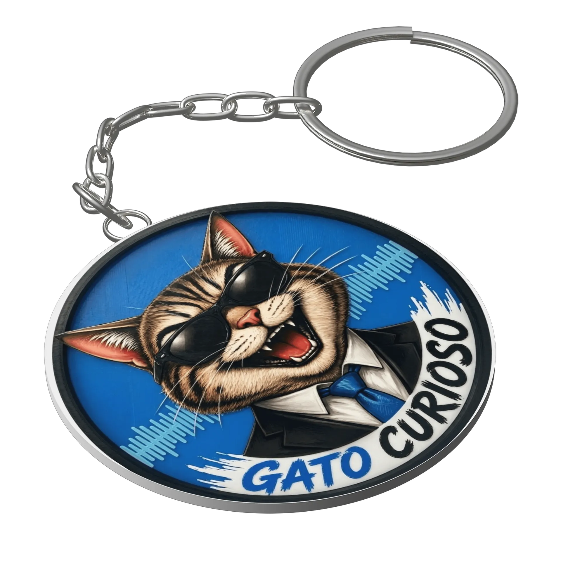 Chaveiro personalizado de Gato Curioso  — imagem 1 de 3