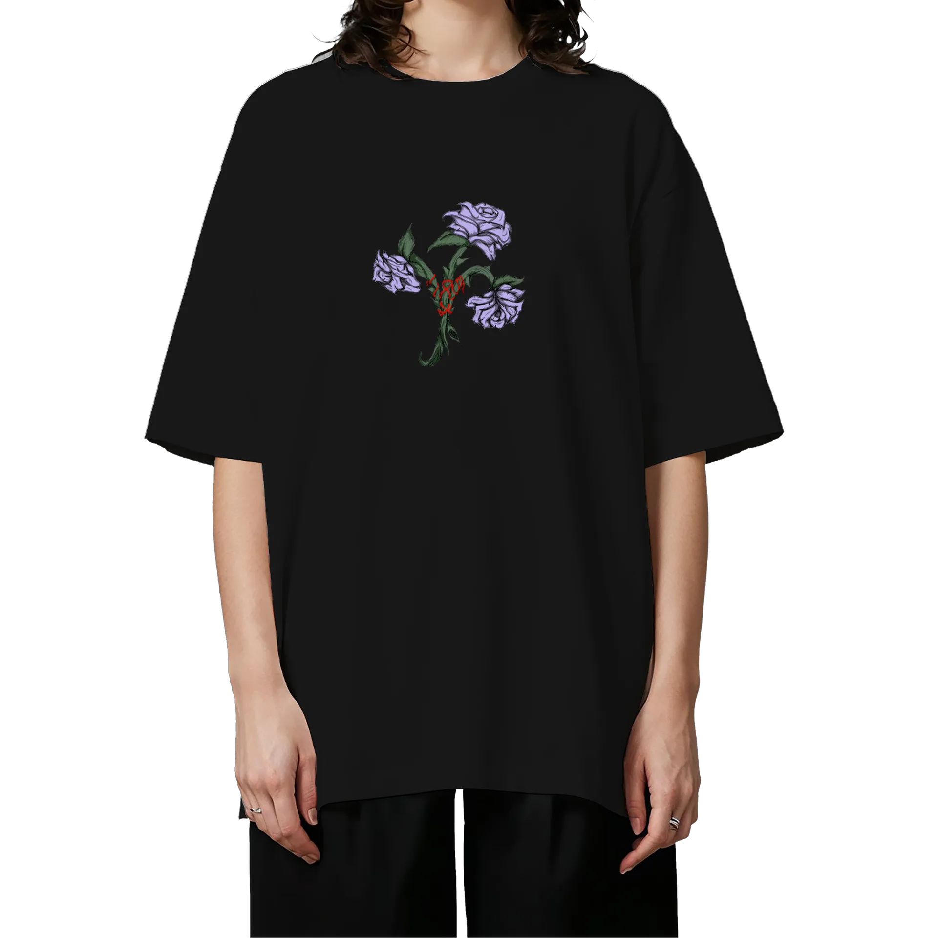 Camiseta Oversized Purple Roses Ketrita - Imagem 3