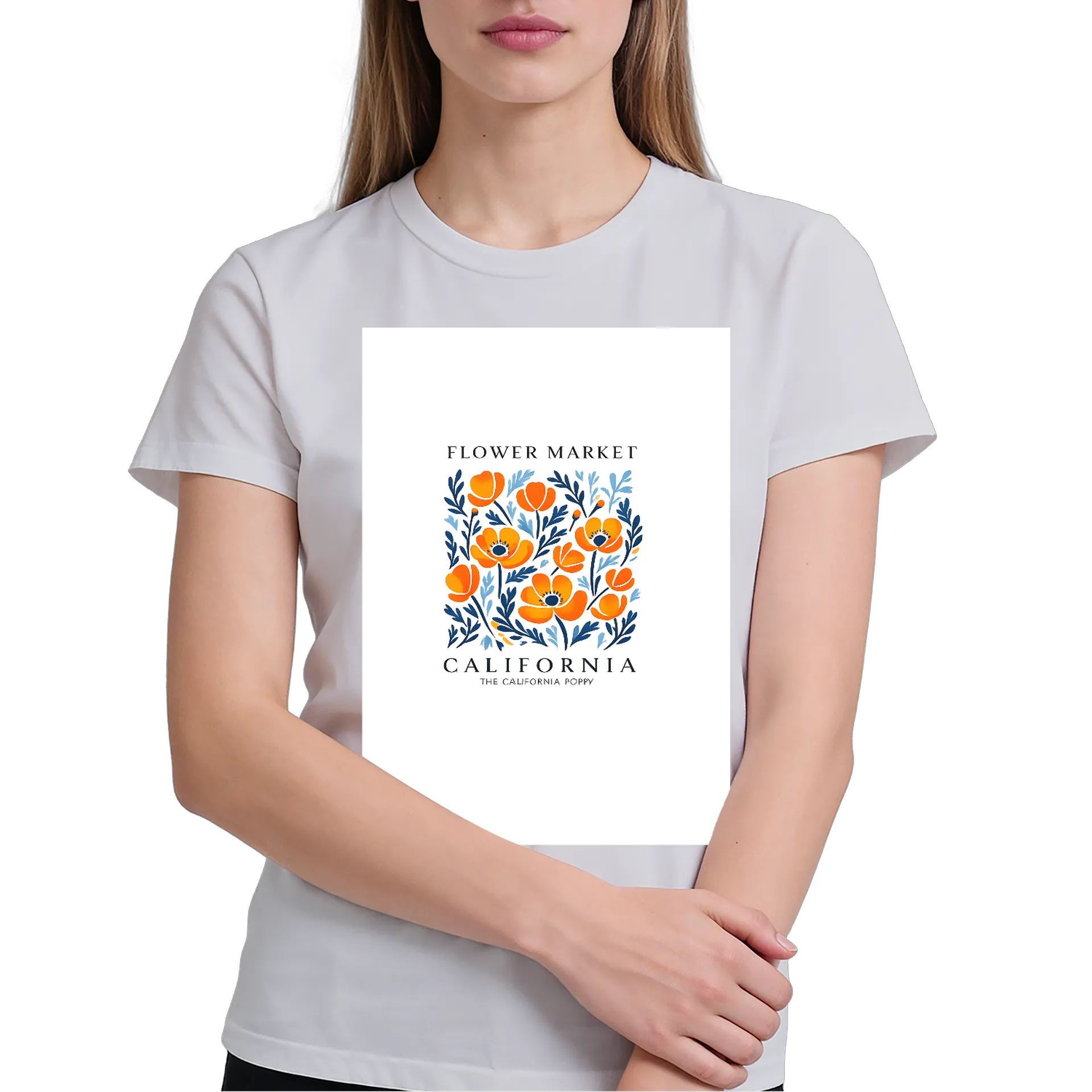 Camiseta Estampa Floral Papoula Califórnia 100% Algodão - Imagem 3