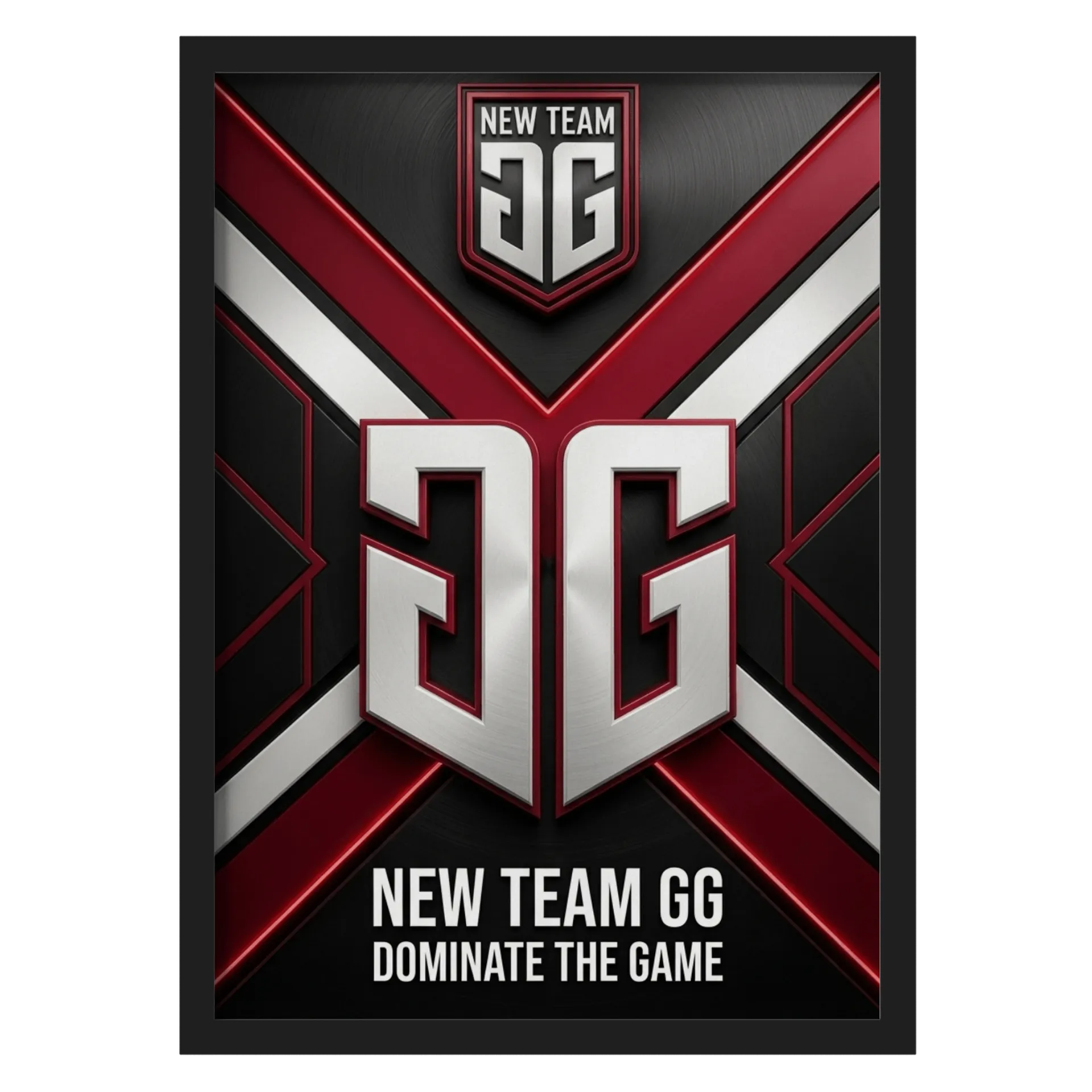 Quadro New Team GG Dominates the Game A3 MDF e Vidro - Imagem 1