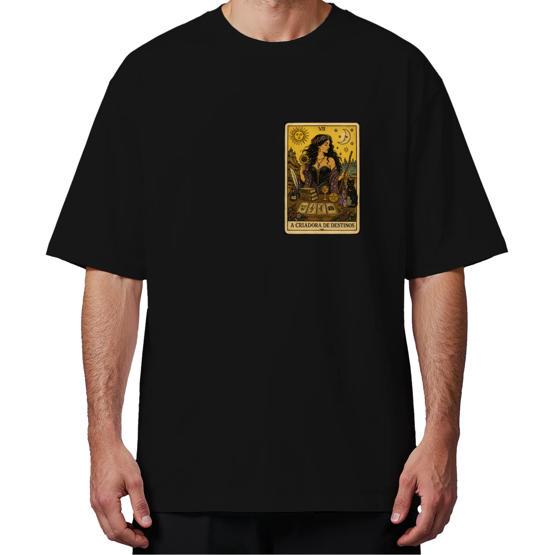Camiseta Oversized A Criadora De Destinos Estampa Dourada - Imagem 2