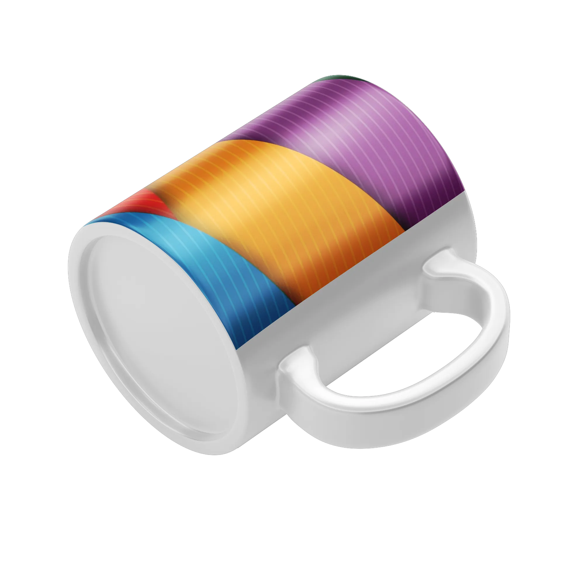 Caneca Porcelana Estampa Colorida Geométrica 325ml - Imagem 4